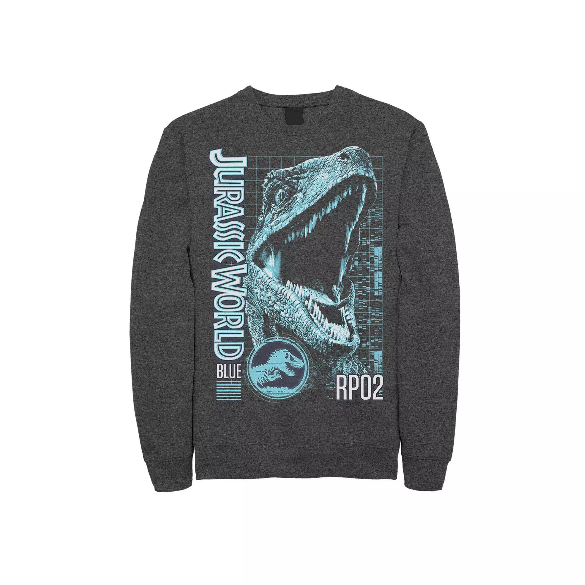 Men's Jurassic World Two Blue Face Tech Schematic Sweatshirt, Size: XL Product Image