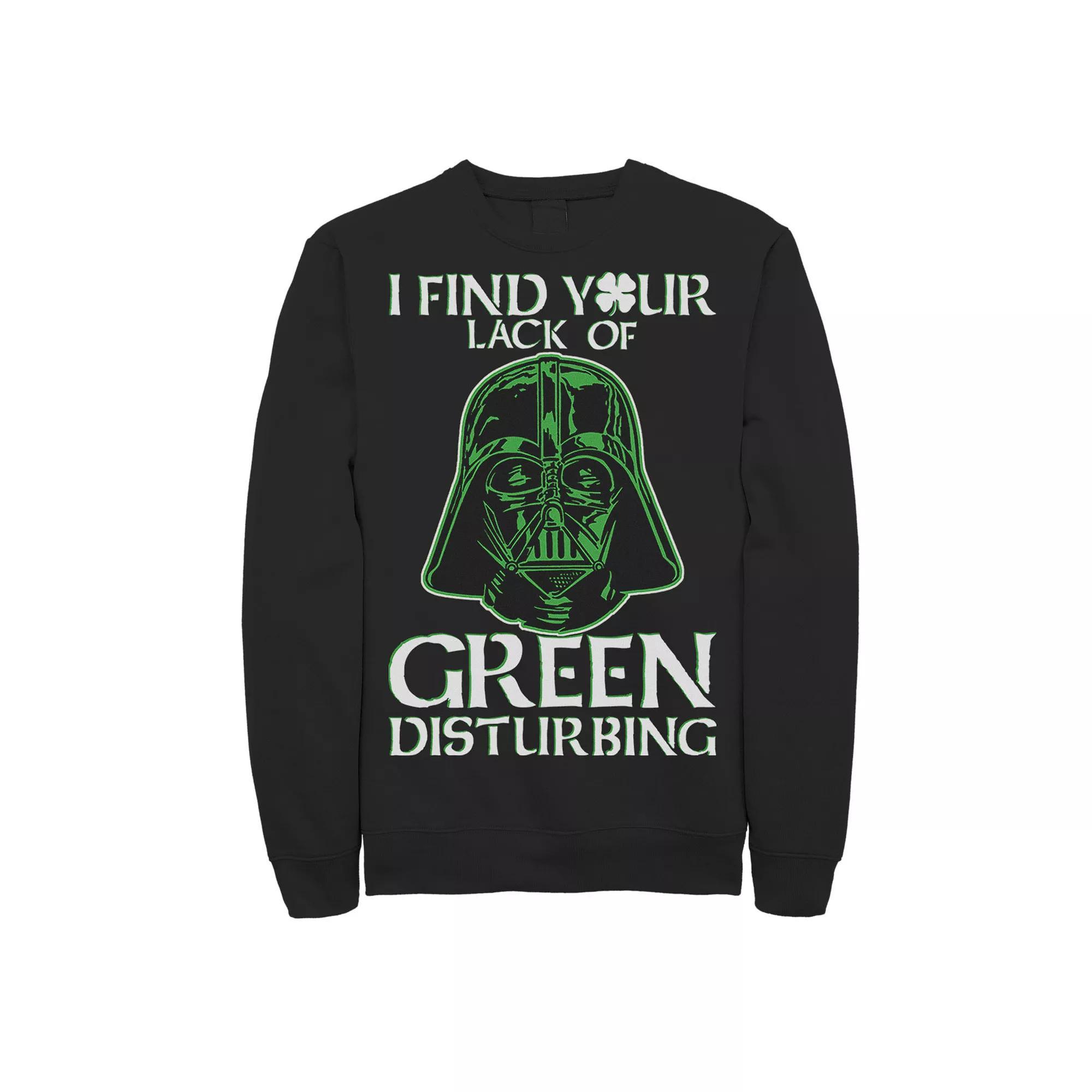 Men's Star Wars Darth Vader "I Find Your Lack Of Green Disturbing" St. Patrick's Day Sweatshirt, Size: XL, Black Product Image