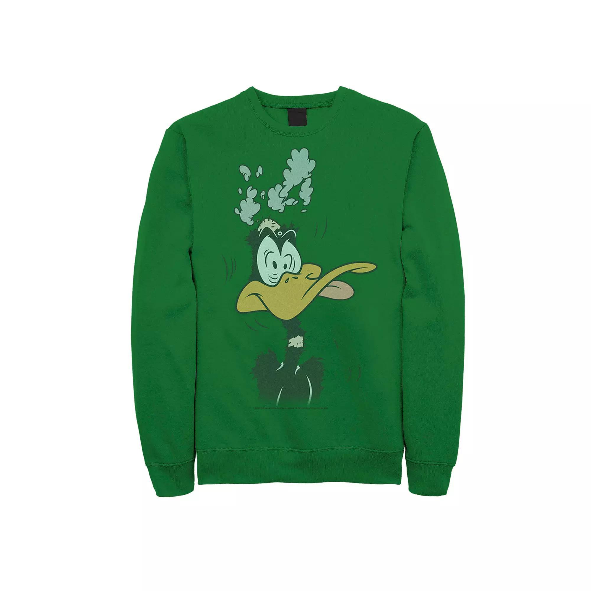 Men's Looney Tunes Daffy Duck Explosion Portrait Sweatshirt, Size: XXL, Kelly Product Image