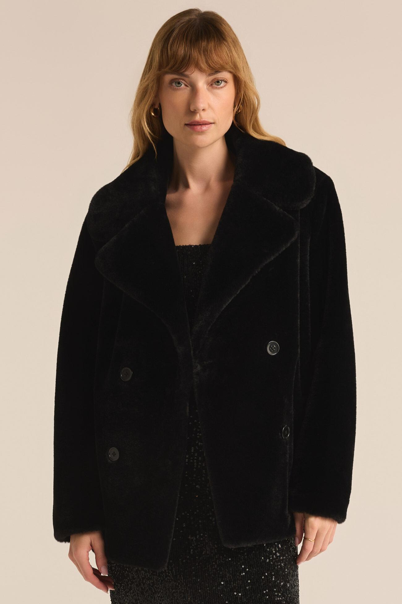 Gem Double Breasted Fur Coat Product Image
