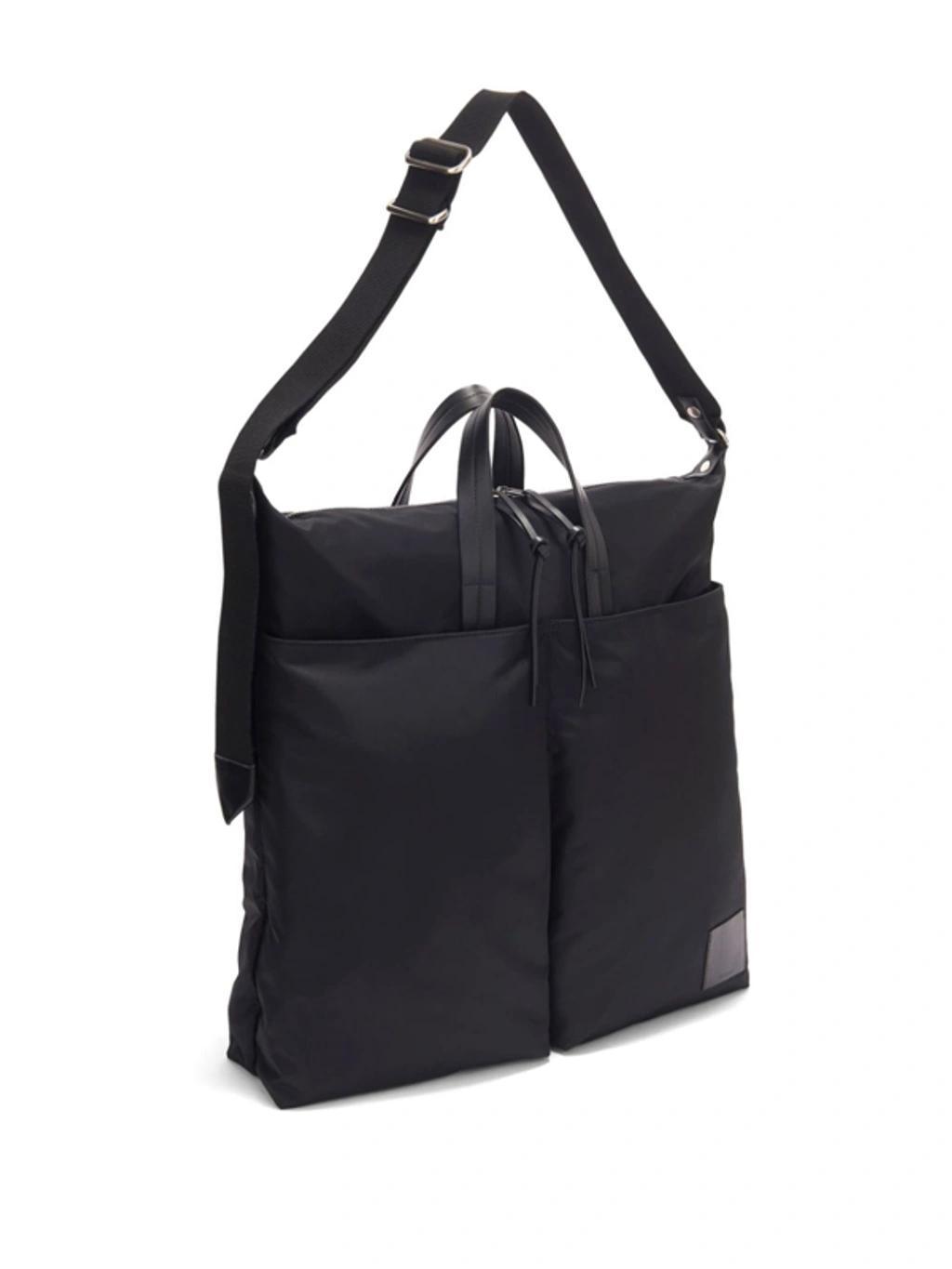 JIL SANDER Logo-patch Leather Tote Bag In Black Product Image