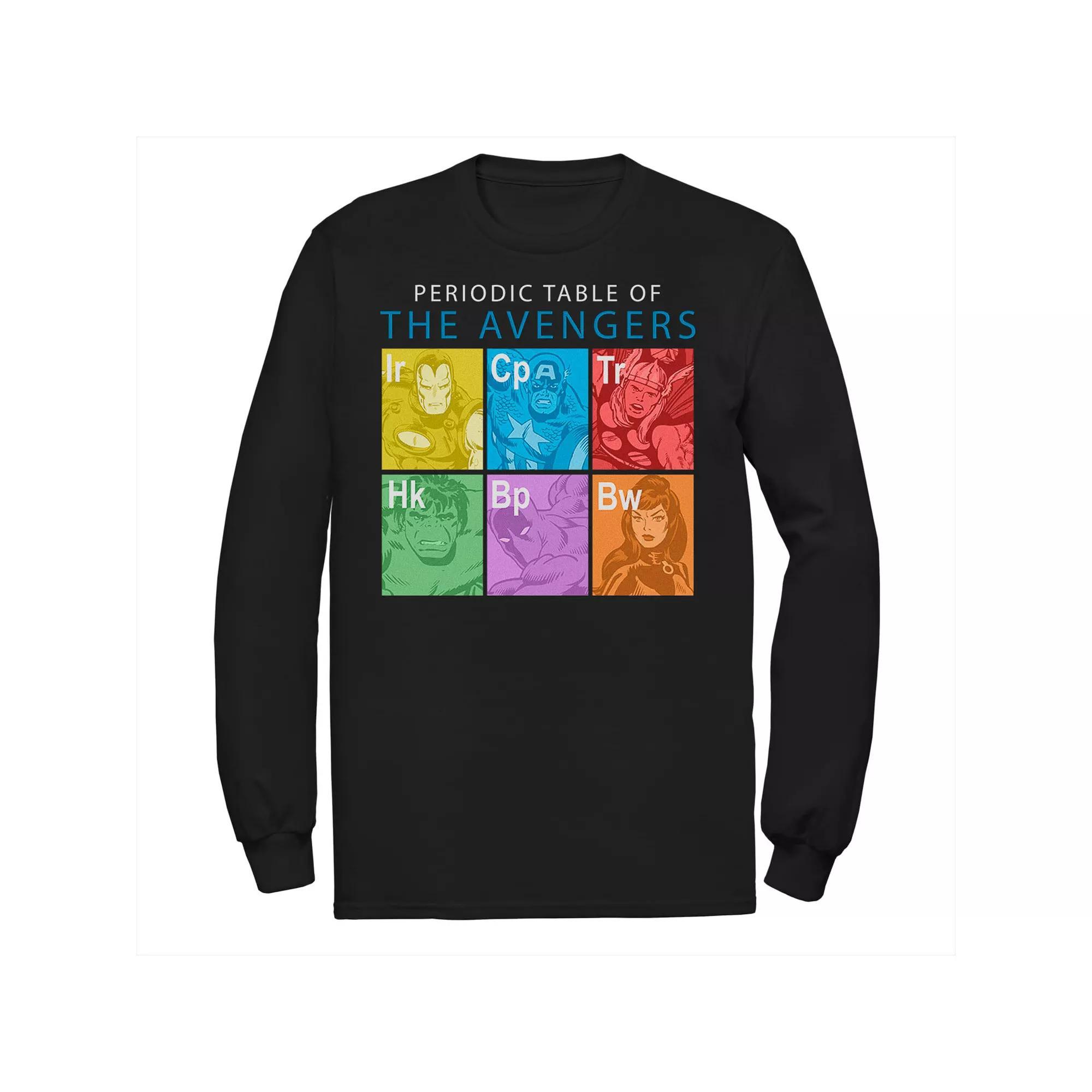 Men's Marvel The Avengers Periodic Table Box Up Tee, Size: Small, Black Product Image