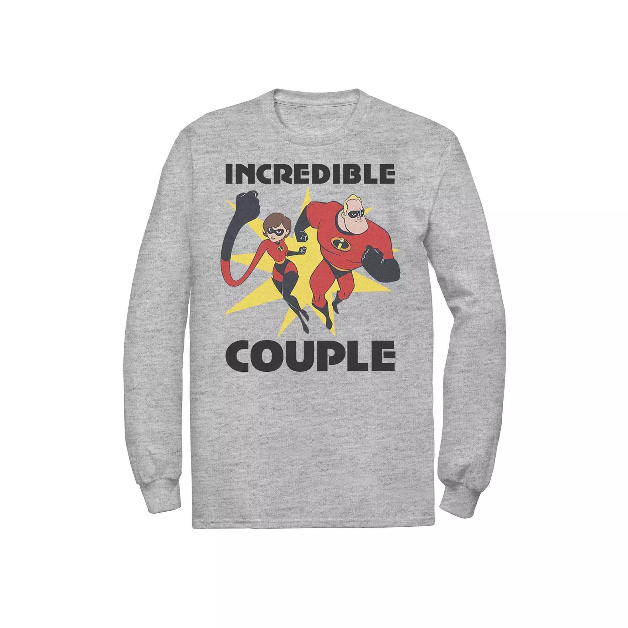 Disney / Pixars The Incredibles 2 Mens Incredible Couple Duo Portrait Tee Athletic Grey Product Image