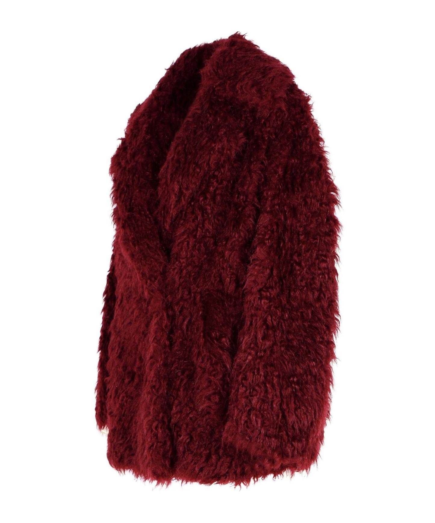 MSGM Single-breasted Frayed Deailed Jacket In Red Product Image