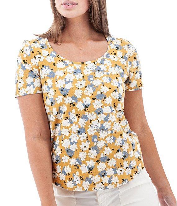 Aventura Kenley Floral Organic Cotton Slub Knit Jersey Scoop Neck Tee Product Image