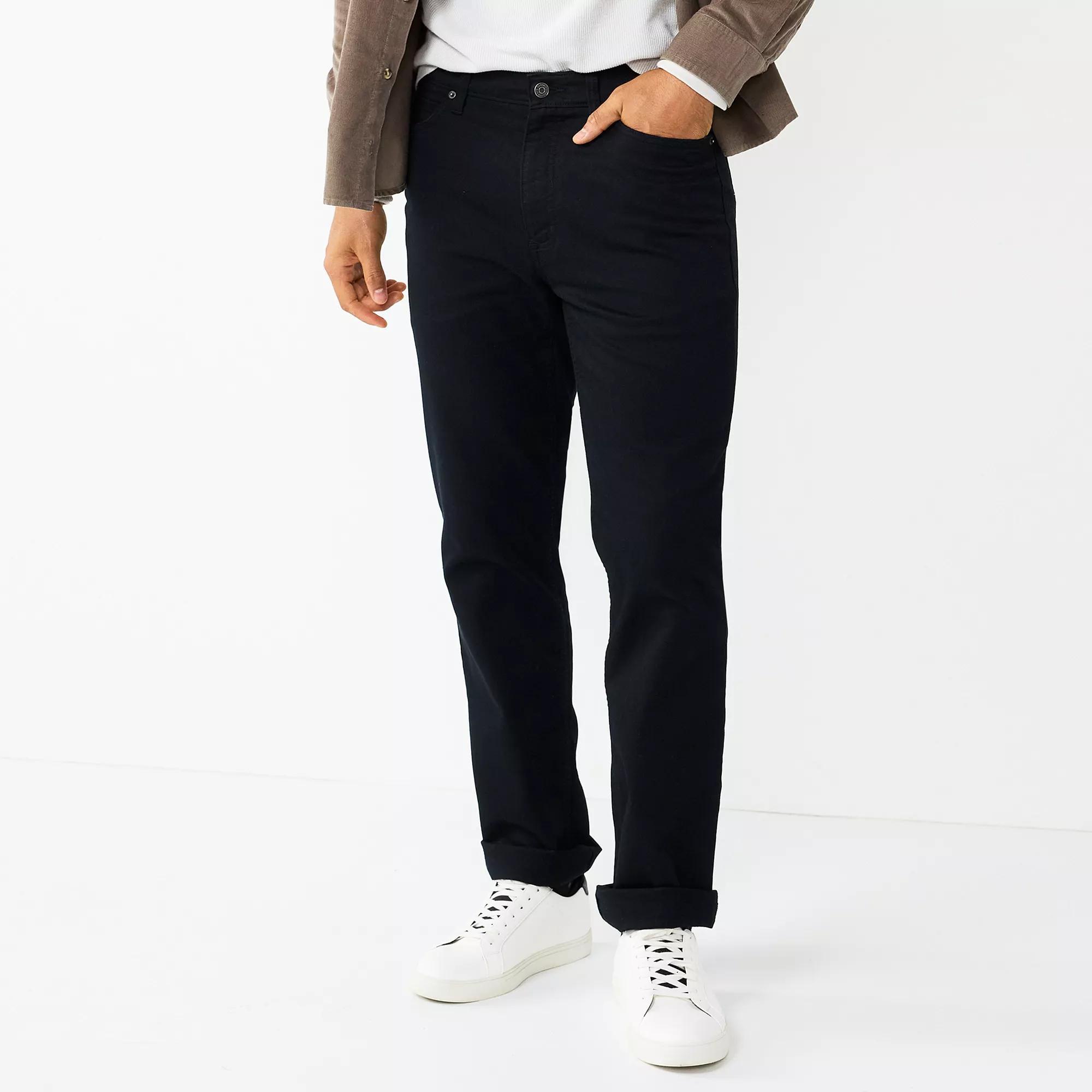 Men's Sonoma Goods For Life® Straight-Fit 5-Pocket Everyday Pant, Size: 30 X 32, Black Product Image