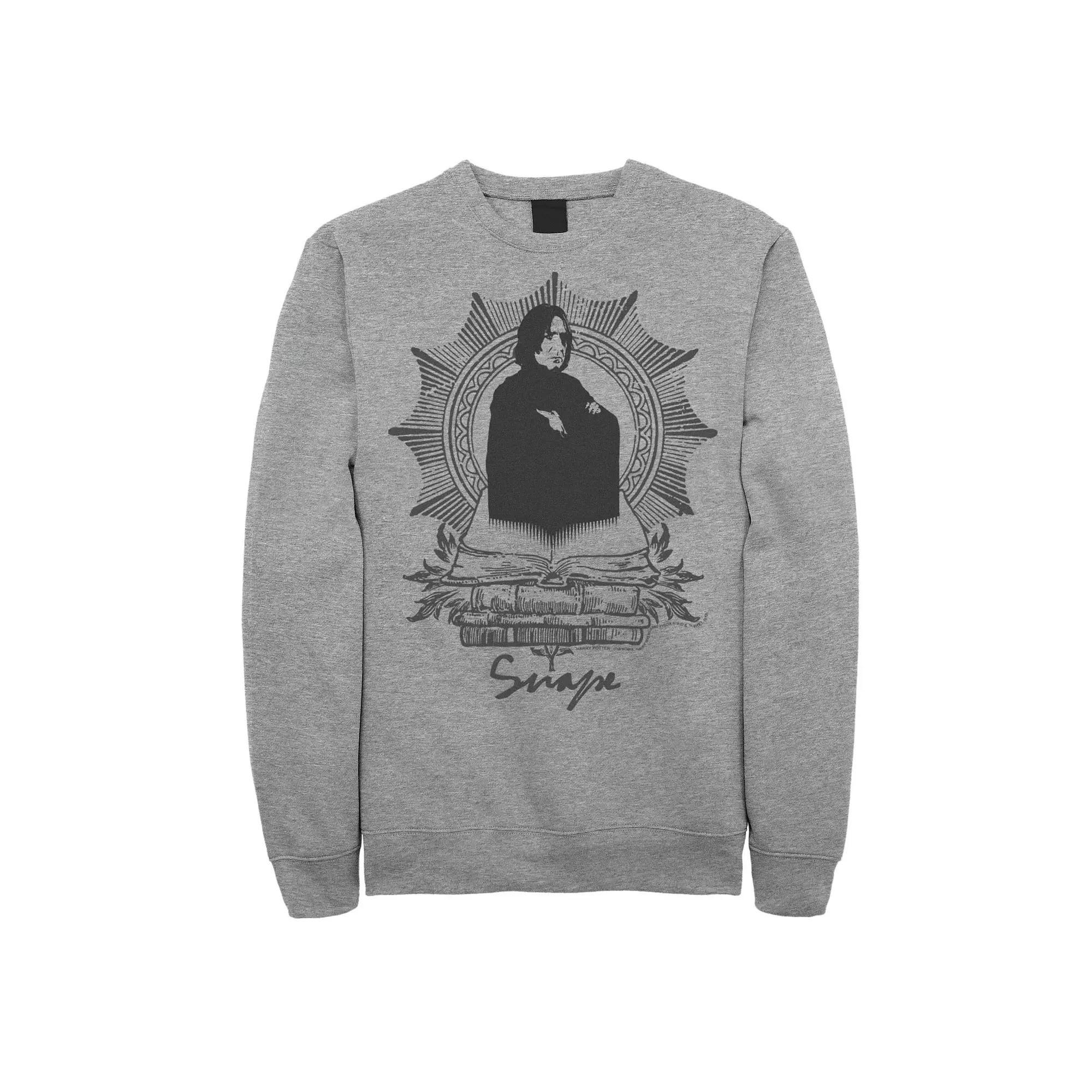Men's Harry Potter Snape Books Portrait Fleece Graphic Pullover, Size: XL, Athletic Grey Product Image