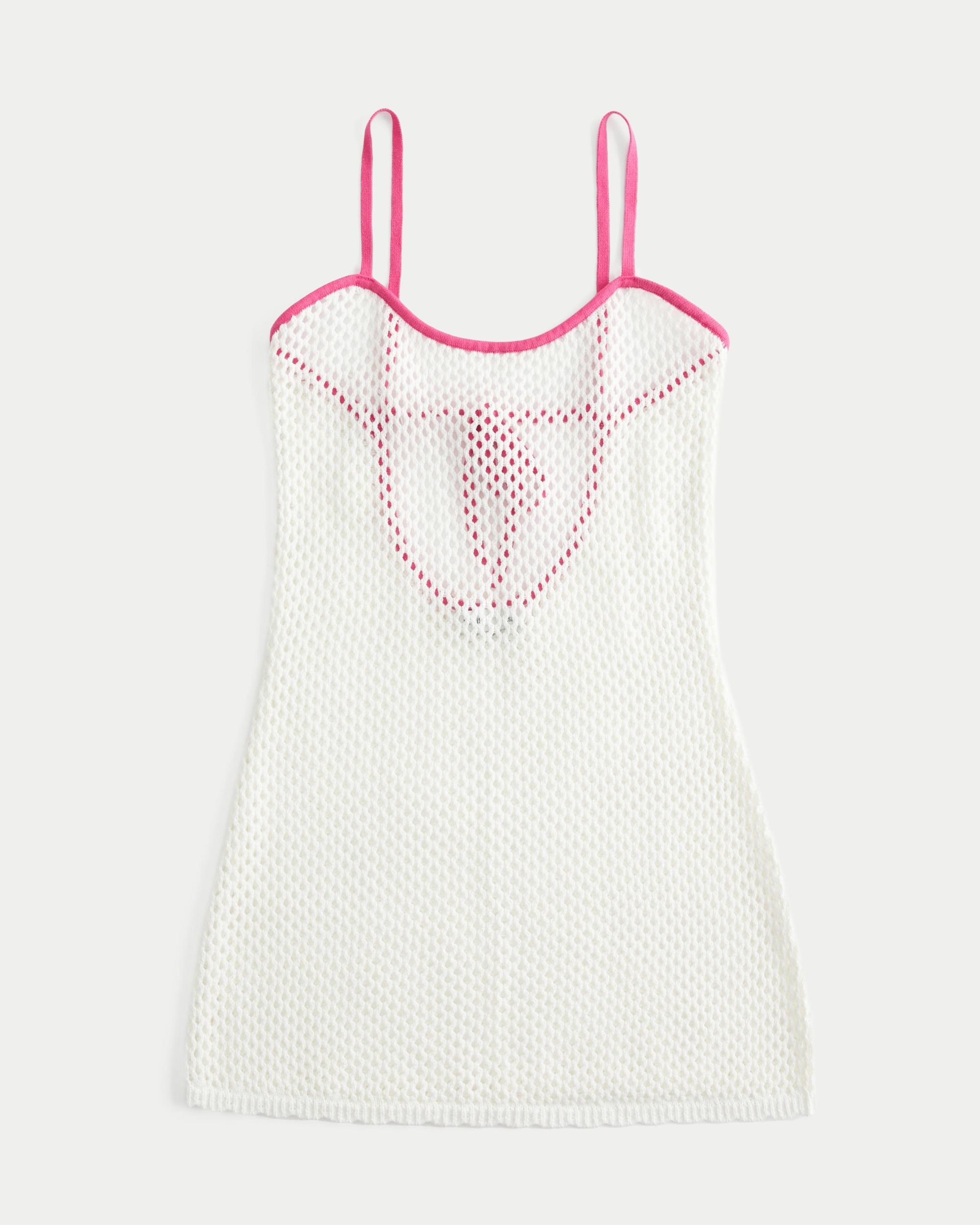 Crochet-Style Cover Up Mini Dress Product Image
