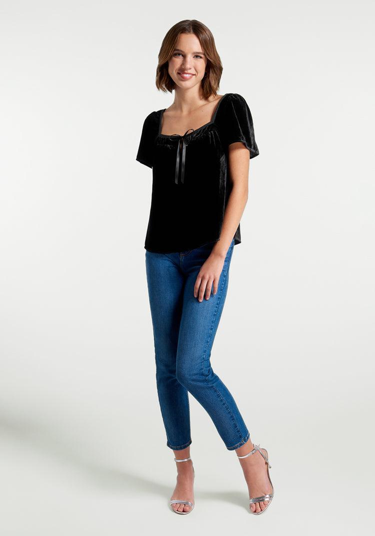 Fit To Be Tied Velvet Top Product Image