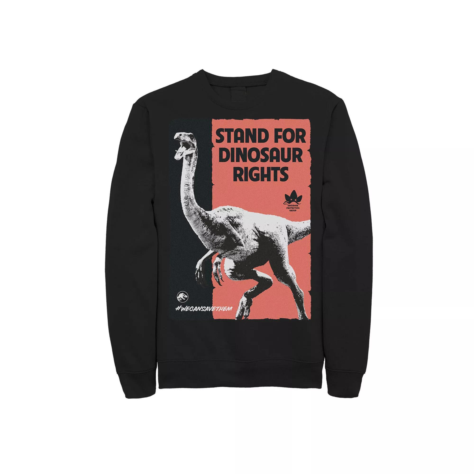 Men's Jurassic World Stand For Dinosaurs Poster Sweatshirt, Size: XXL, Blue Product Image