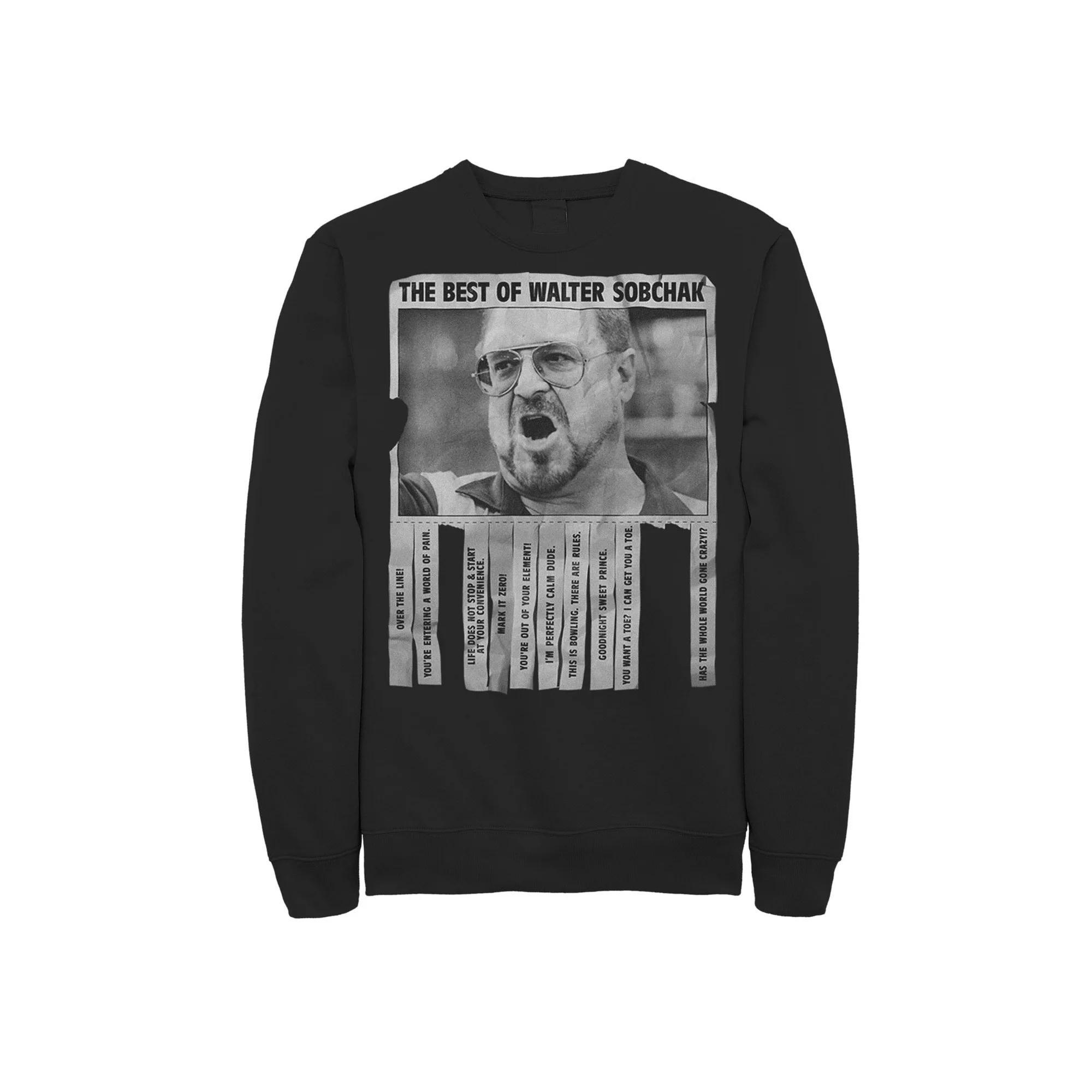 Men's Big Lebowski Walter Best Of Quotes Flyer Sweatshirt, Size: Medium, Black Product Image