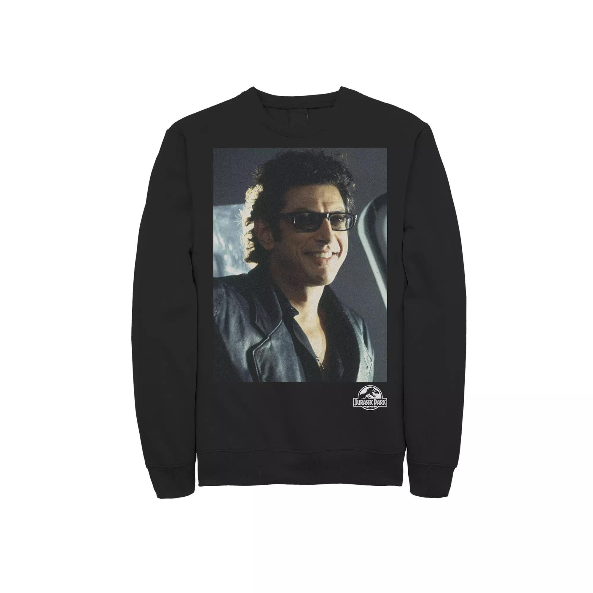 Men's Jurassic Park Goldblum Sly Smile Sweatshirt, Size: XL, Blue Product Image