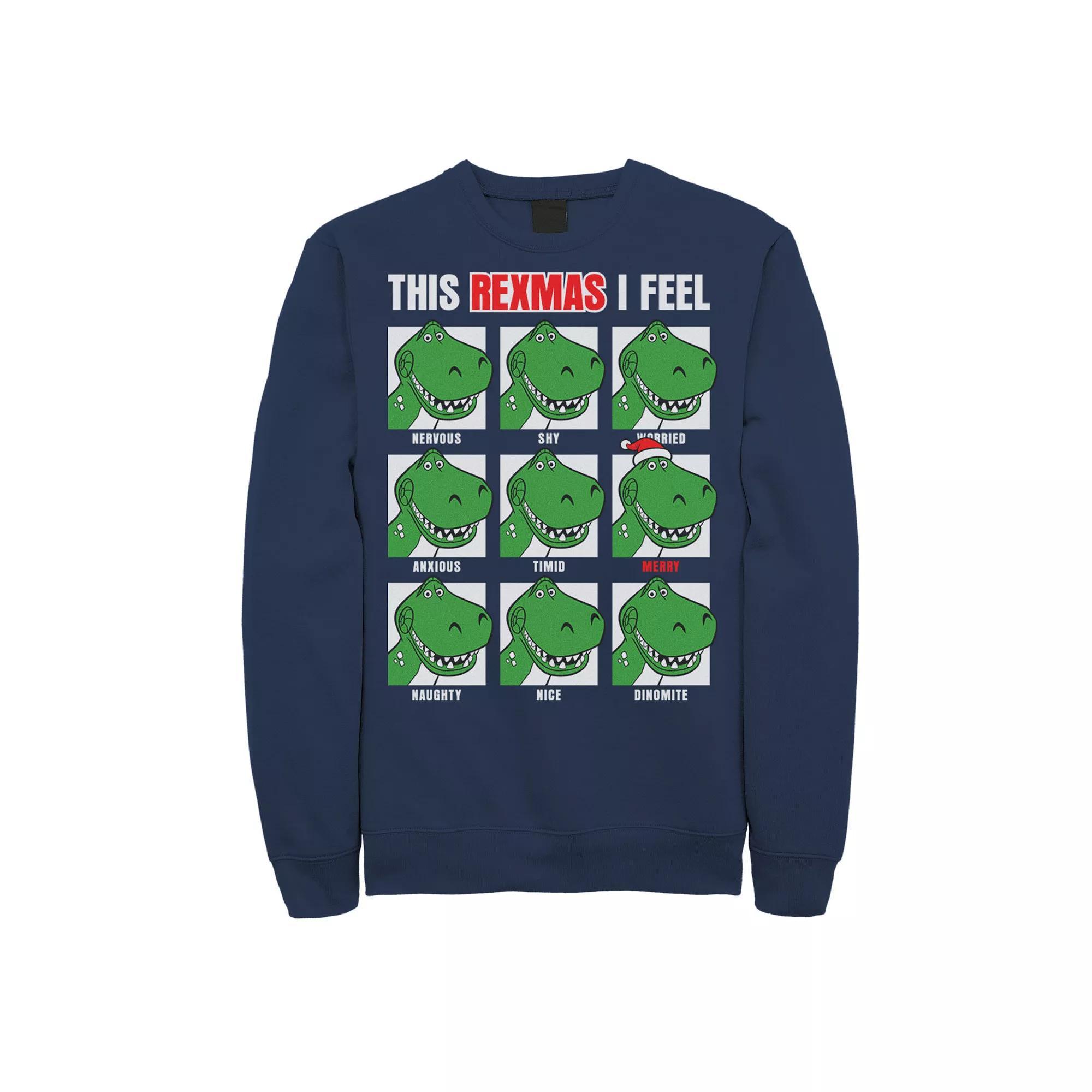 Disney / Pixars Toy Story Mens This Rexmas I Feel Christmas Sweatshirt Blue Product Image