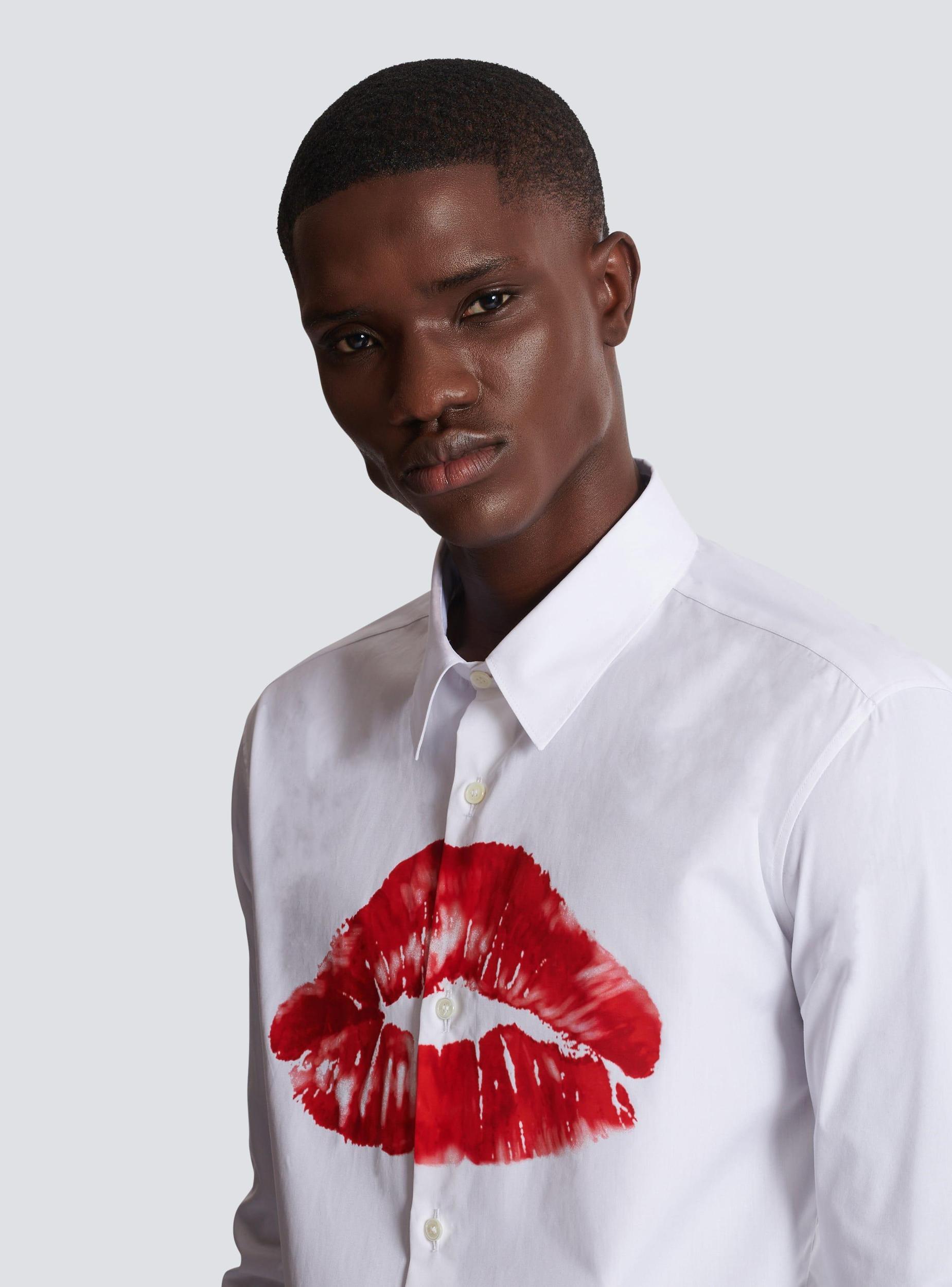 Poplin shirt with Kiss print Product Image