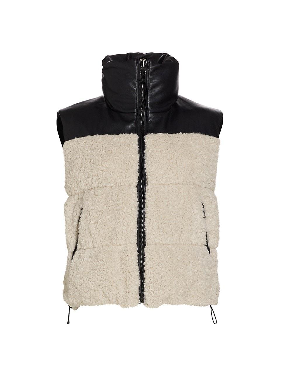Marina Reversible Faux Leather and Fleece Vest Product Image