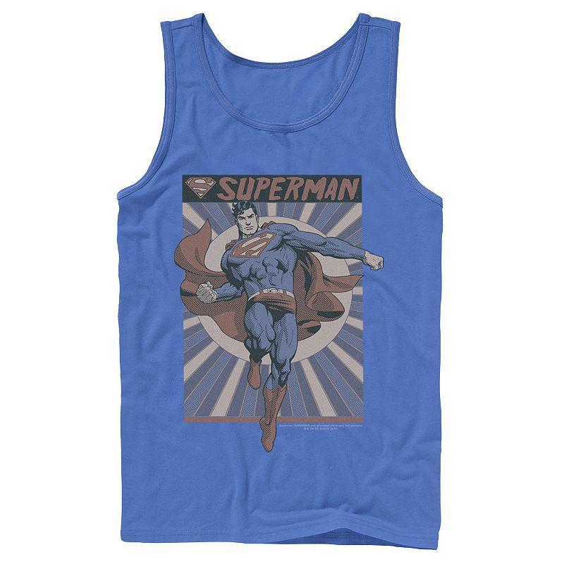Men's DC Comics Superman Posed Pop Art Poster Tank Top, Size: Large, White Product Image