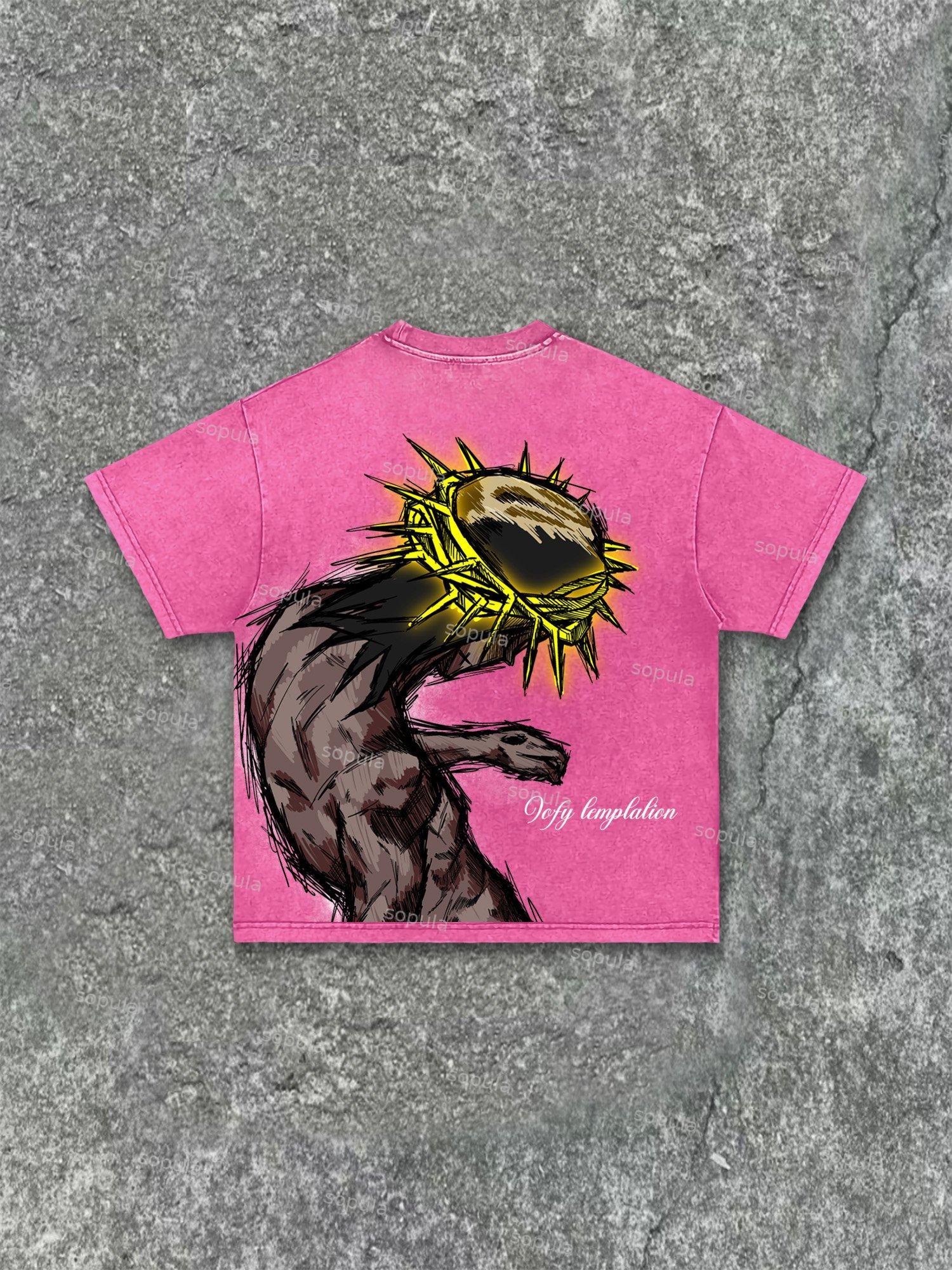 Jesus Is The Only Way Graphic Acid Wash T-shirt Product Image