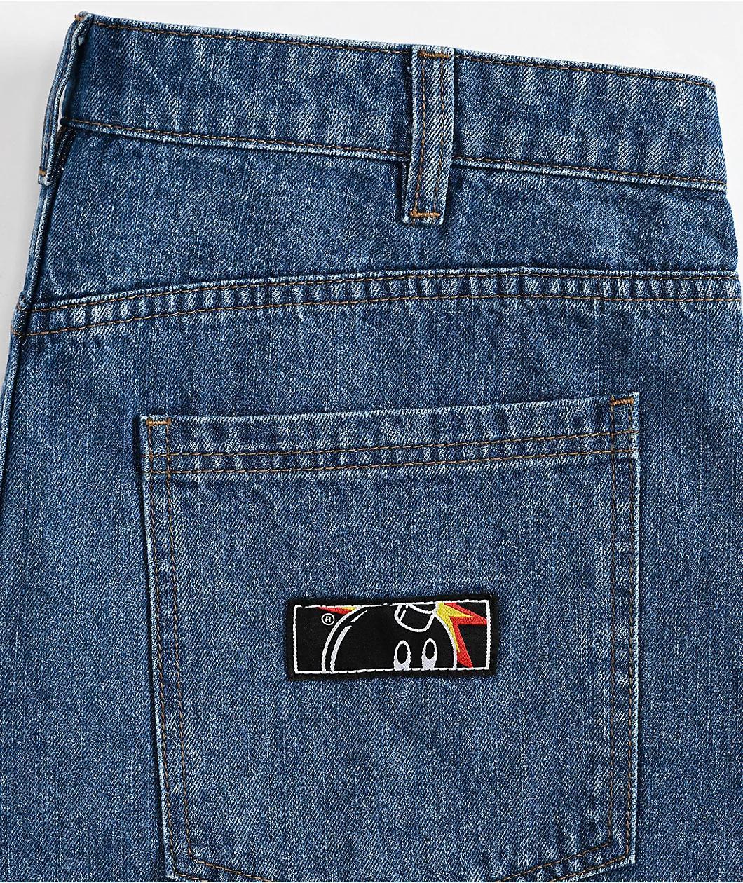 Adam Bomb Speed Blue Denim Baggy Shorts Product Image