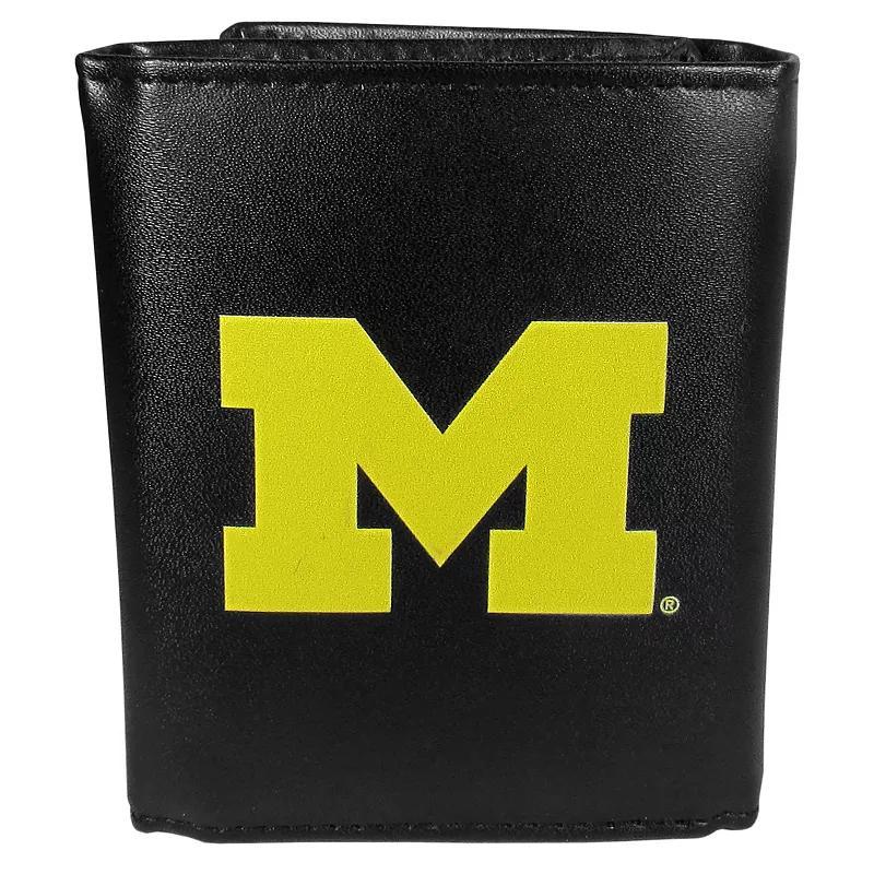 Men's Michigan Wolverines Leather Tri-Fold Wallet, Team Product Image