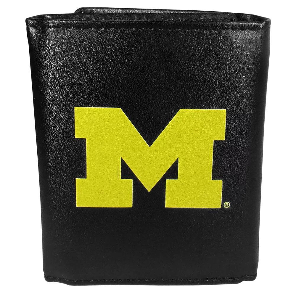 Men's Michigan Wolverines Leather Tri-Fold Wallet, Team Product Image