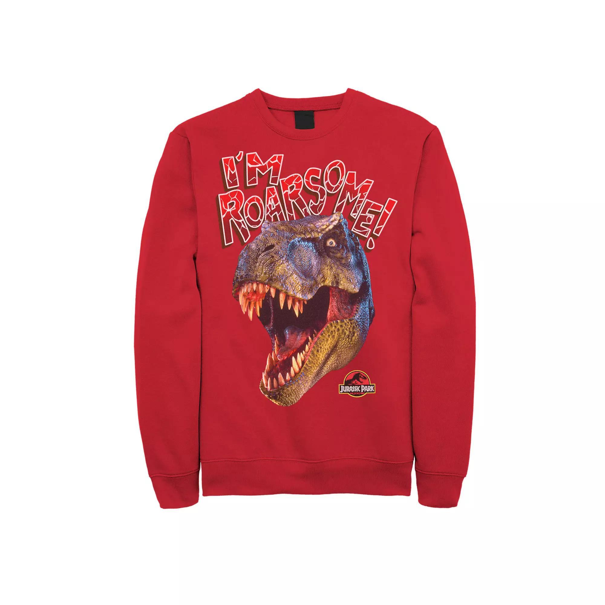 Mens Jurassic Park T-Rex Head Im Roarsome Graphic Fleece Pullover Product Image