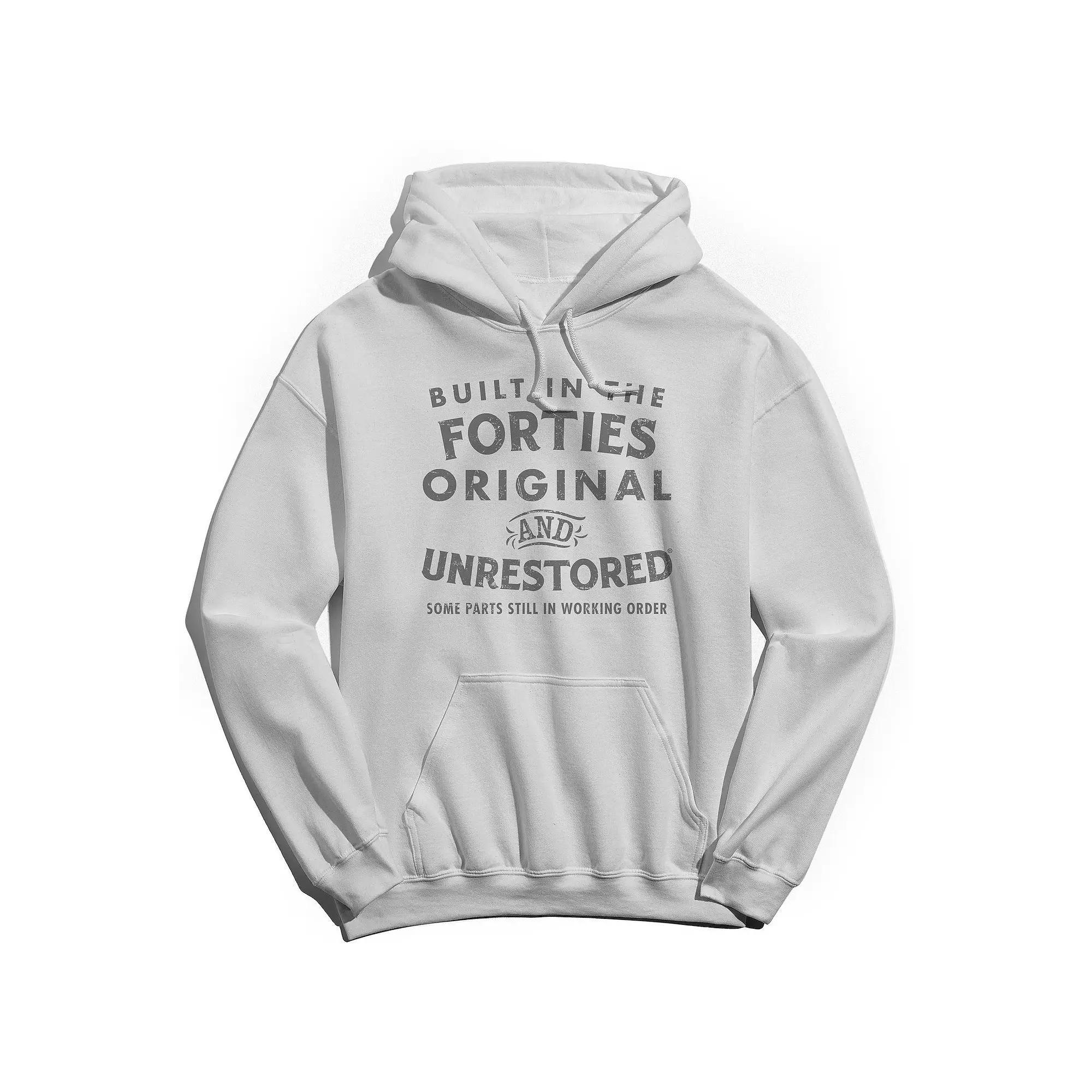 Men's Original & Unrestored Built in The Forties Graphic Hoodie, Size: Small, White Product Image