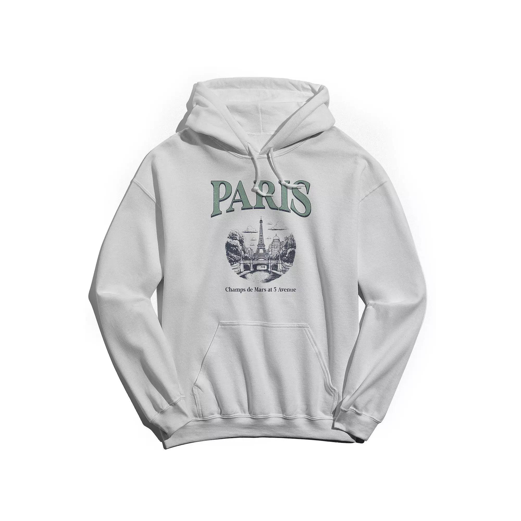 Men's Paris Sage Hoodie, Size: XL, White Product Image