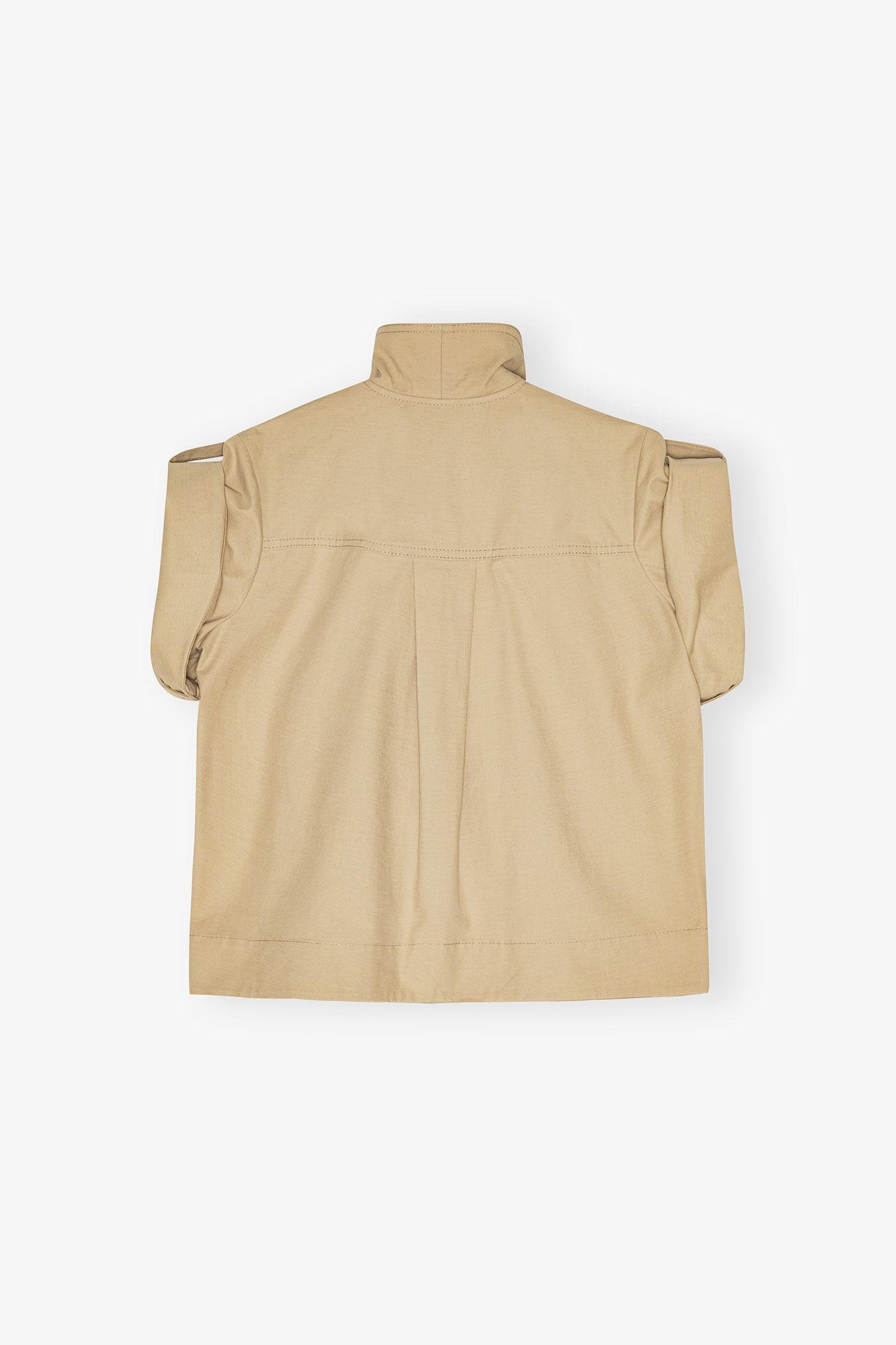 Beige Stretch Cotton Blouse Product Image