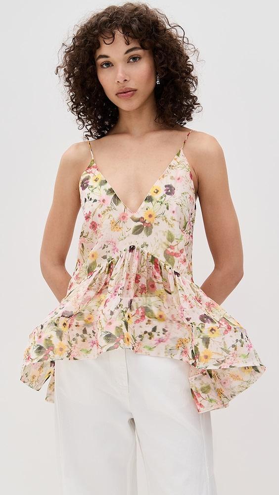 Marques Almeida Printed Chiffon Strappy Top | Shopbop Product Image