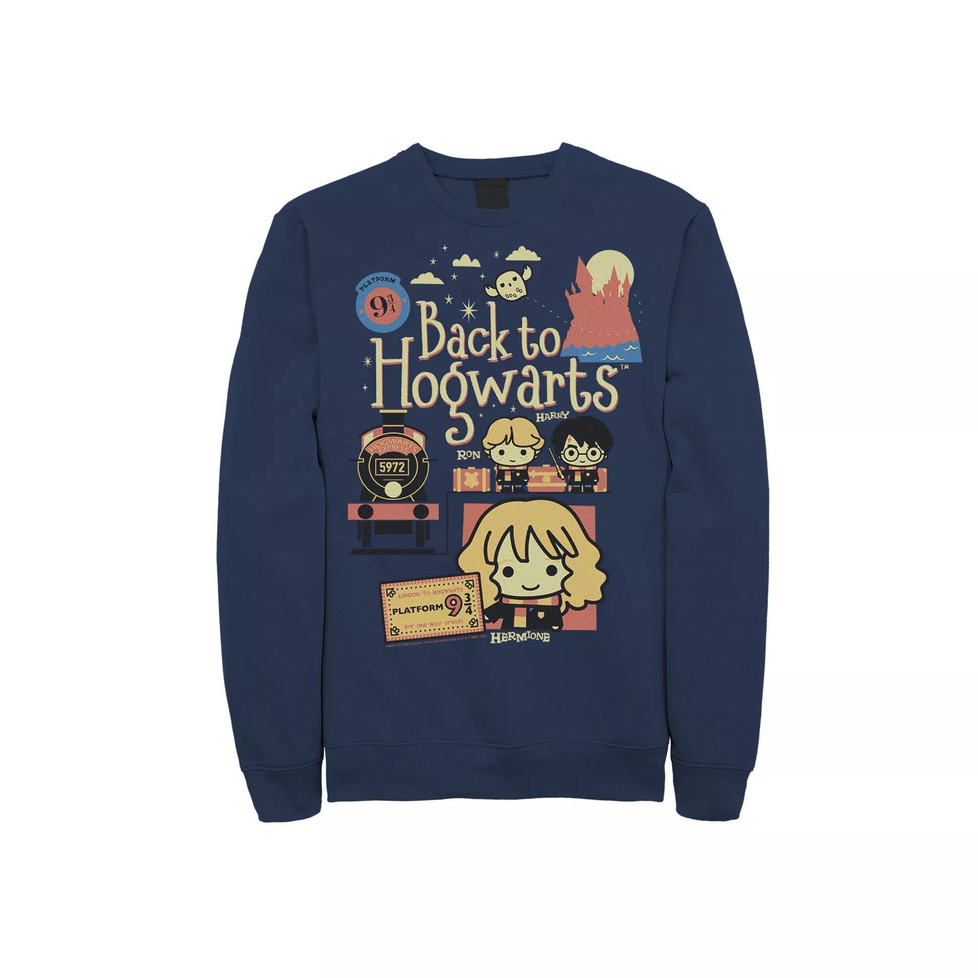 Men's Harry Potter Chibi Back To Hogwarts Sweatshirt, Size: XXL, Blue Product Image