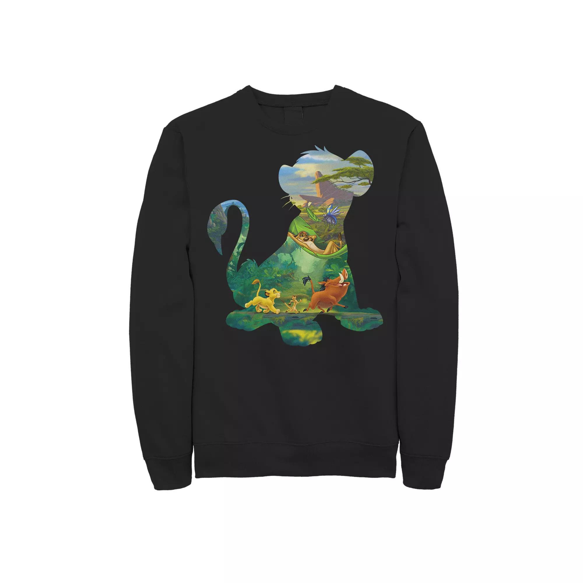 Men's Disney's The Lion King Simba Silhouette Fleece Pullover, Size: Medium, Black Product Image
