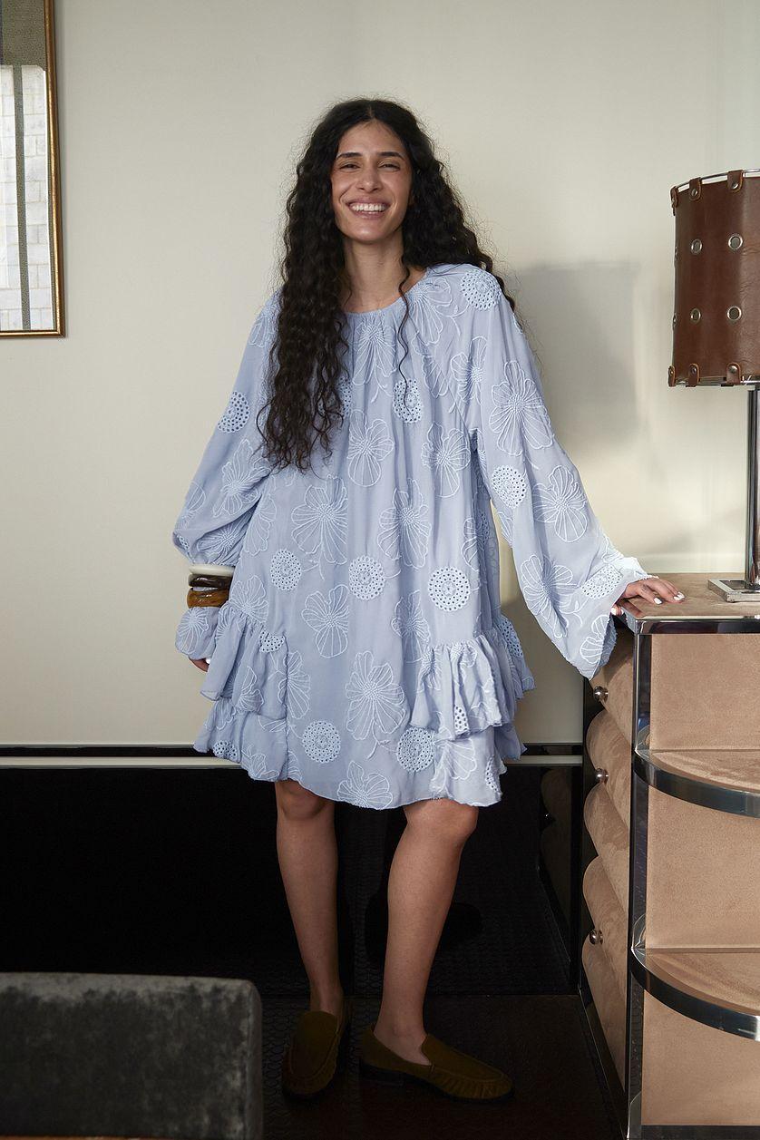 Embroidered Volume Mini Dress Product Image
