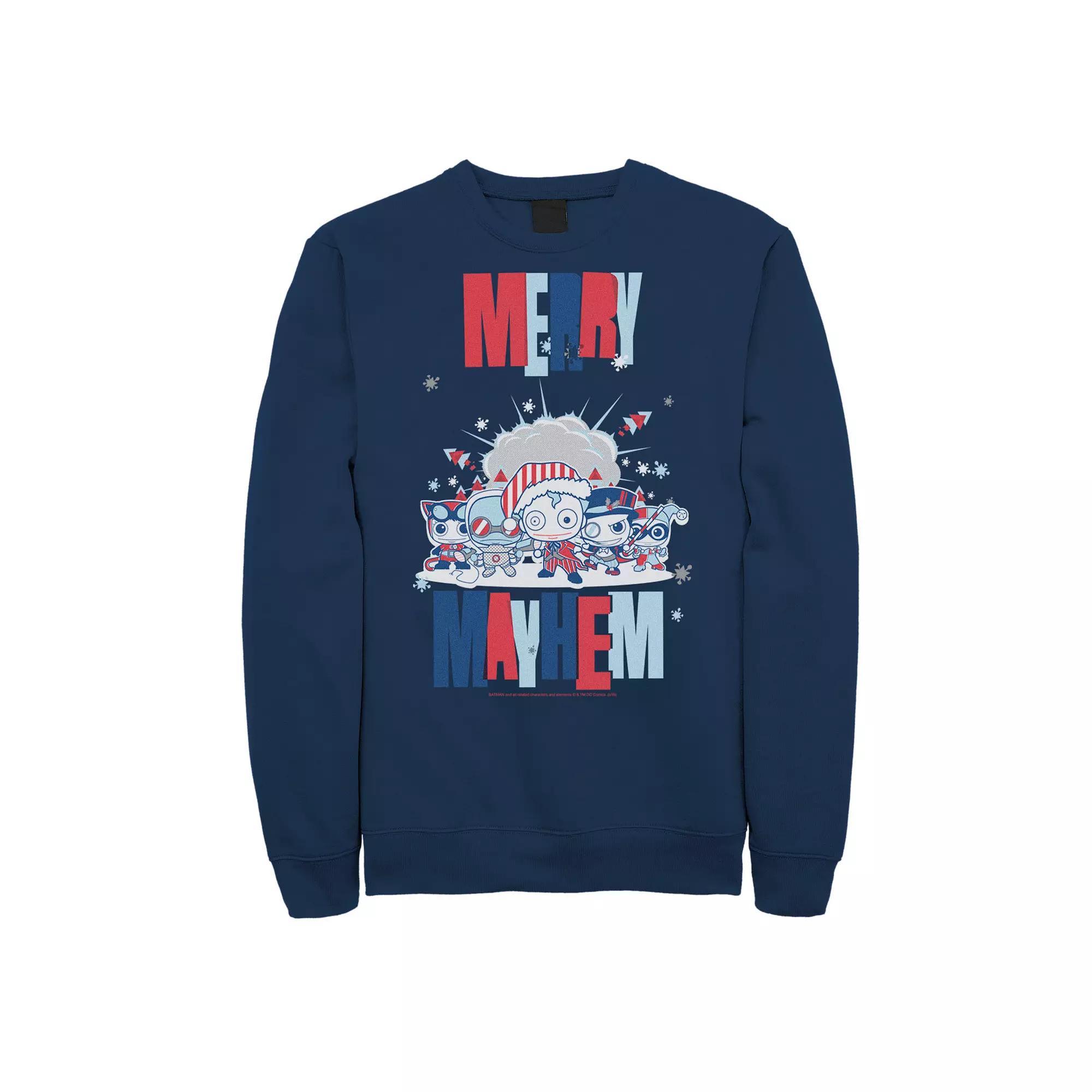 Men's DC Comics Batman Merry Mayhem Graphic Sweatshirt, Size: Small, Blue Product Image