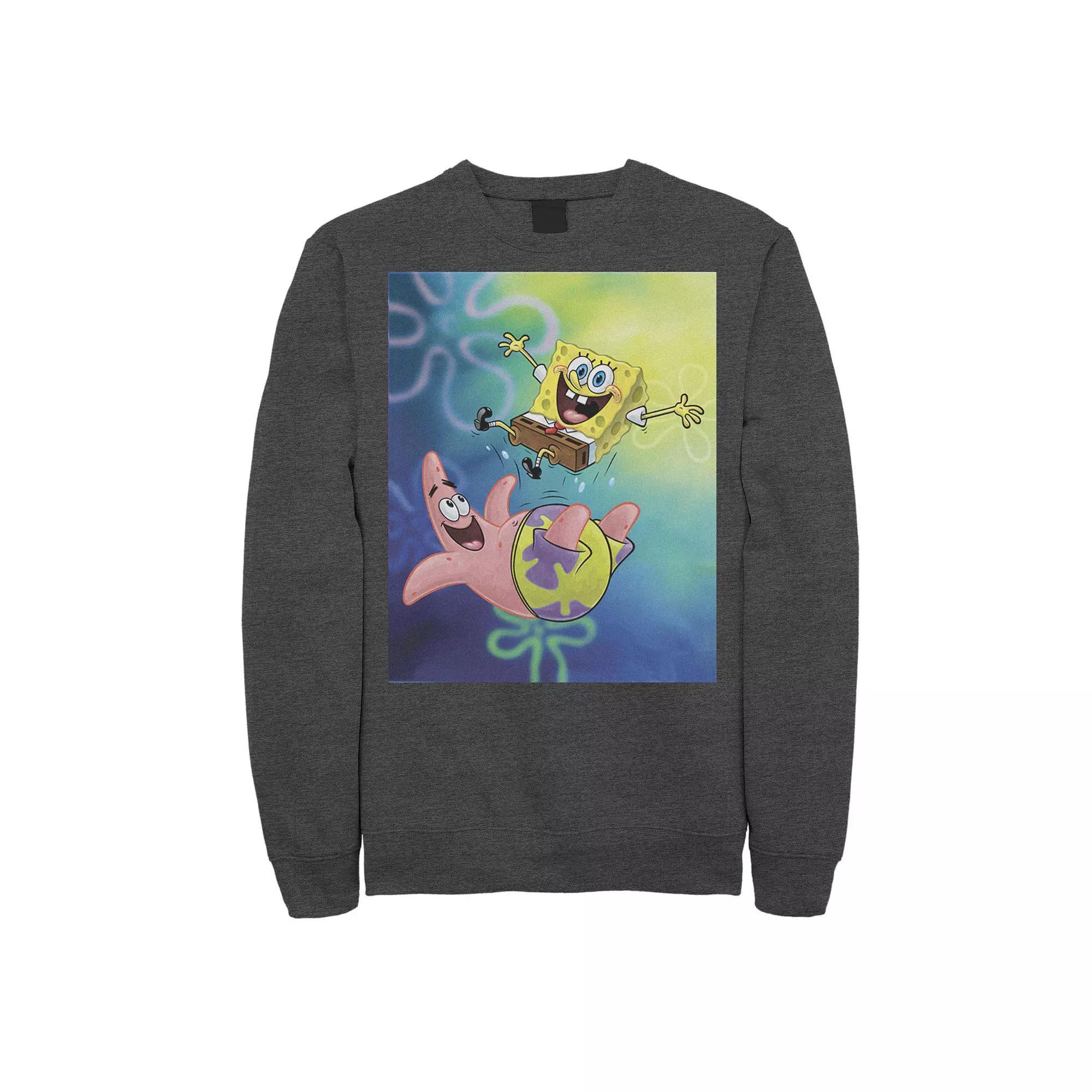 Men's Nickelodeon Spongebob Squarepants Patricks Star Best Buddies Graphic Fleece Pullover, Size: Large, Black Product Image
