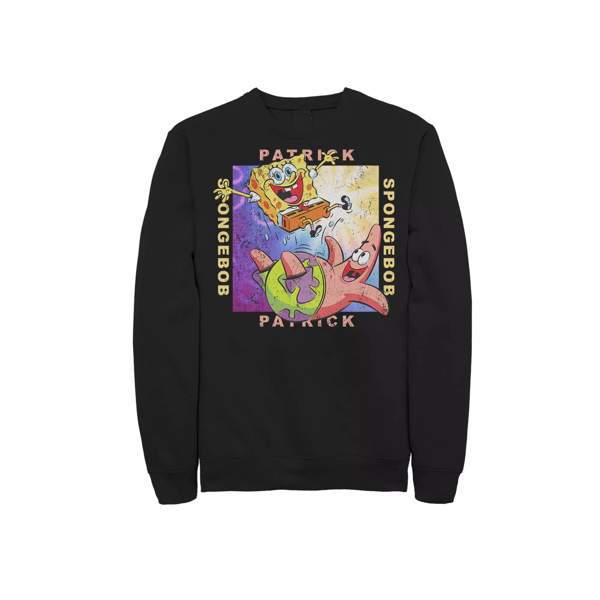 Men's Spongebob SquarePants Patrick Square Wrap Around Sweatshirt, Size: XXL, Black Product Image