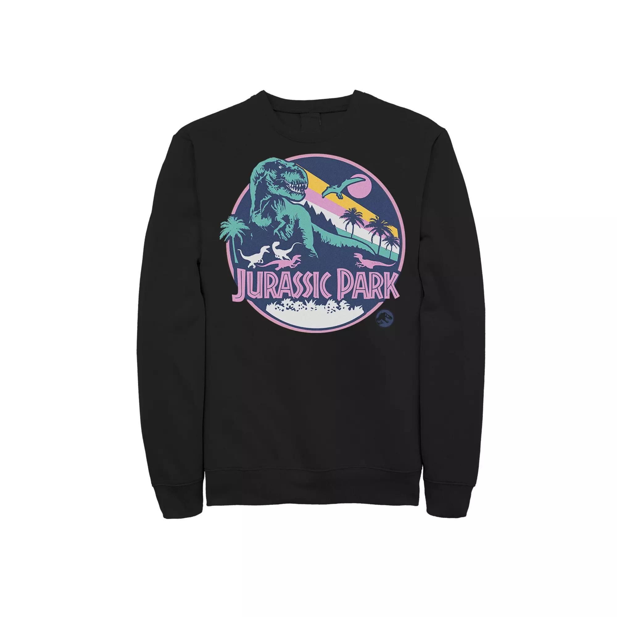 Men's Jurassic Park Retro Rex Scene Sweatshirt, Size: Medium, Athletic Grey Product Image