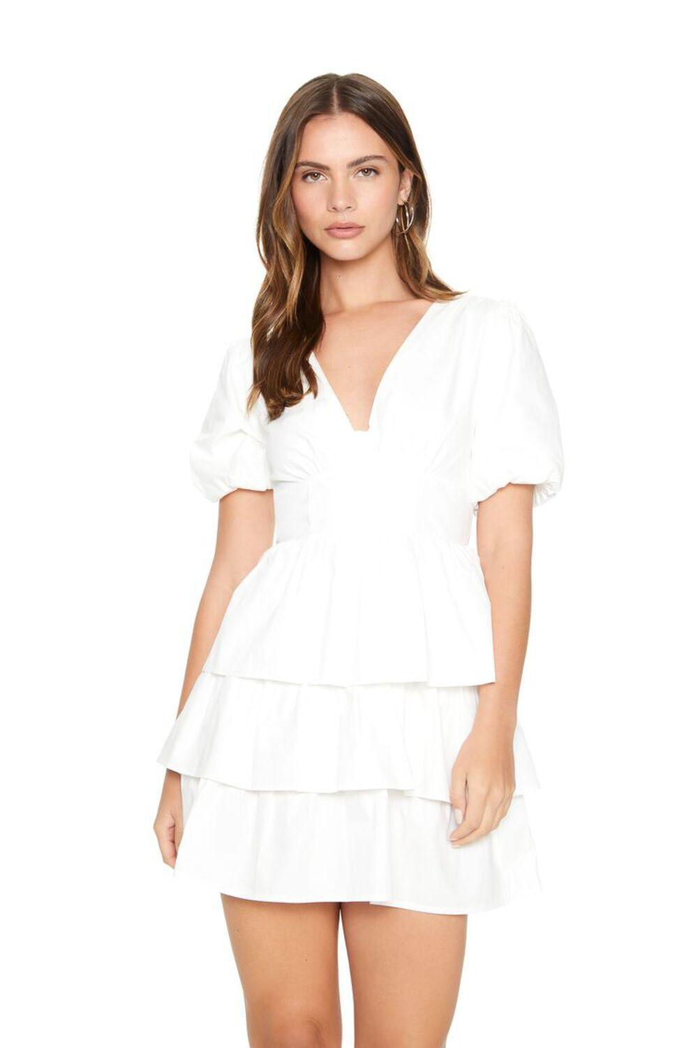 Tiered Poplin Babydoll Dress | Forever 21 Product Image