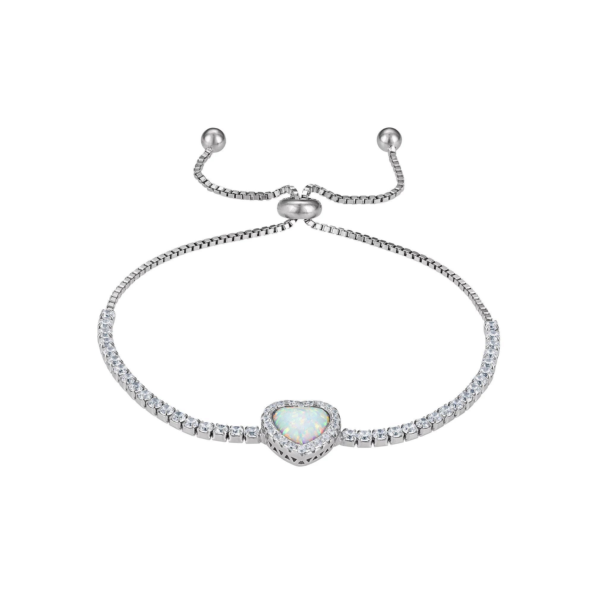 Designs by Gioelli Sterling Silver Lab-Created Opal Adjustable Bracelet, Women's, Size: 4-10" ADJ Product Image
