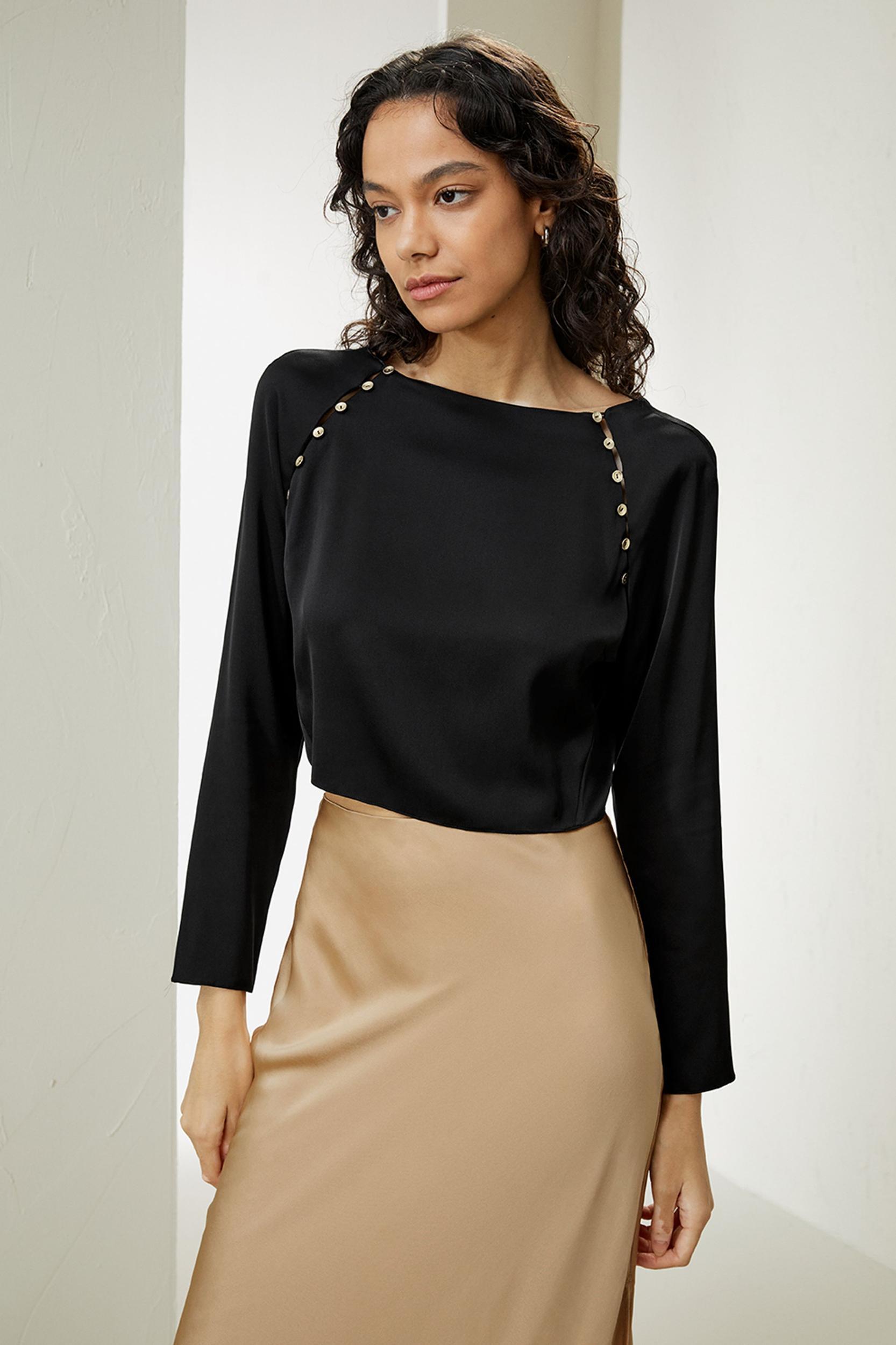 Cropped Pullover Silk Top Product Image