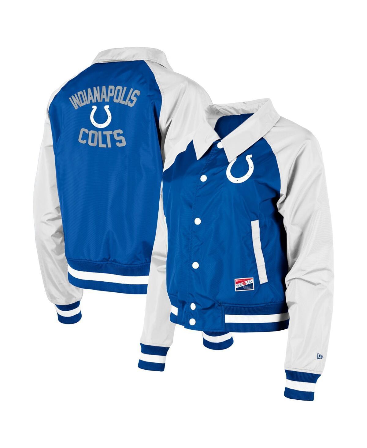 Women's New Era Royal Indianapolis Colts Coaches Raglan Full-Snap Jacket, Size: Small, Blue Product Image