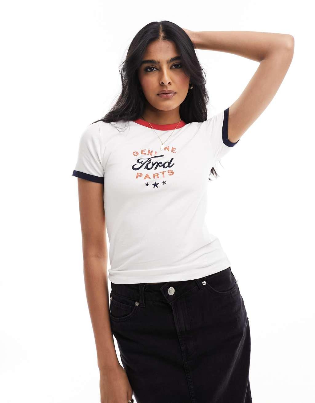 Cotton On longline vintage Ford graphic T-shirt-White Product Image