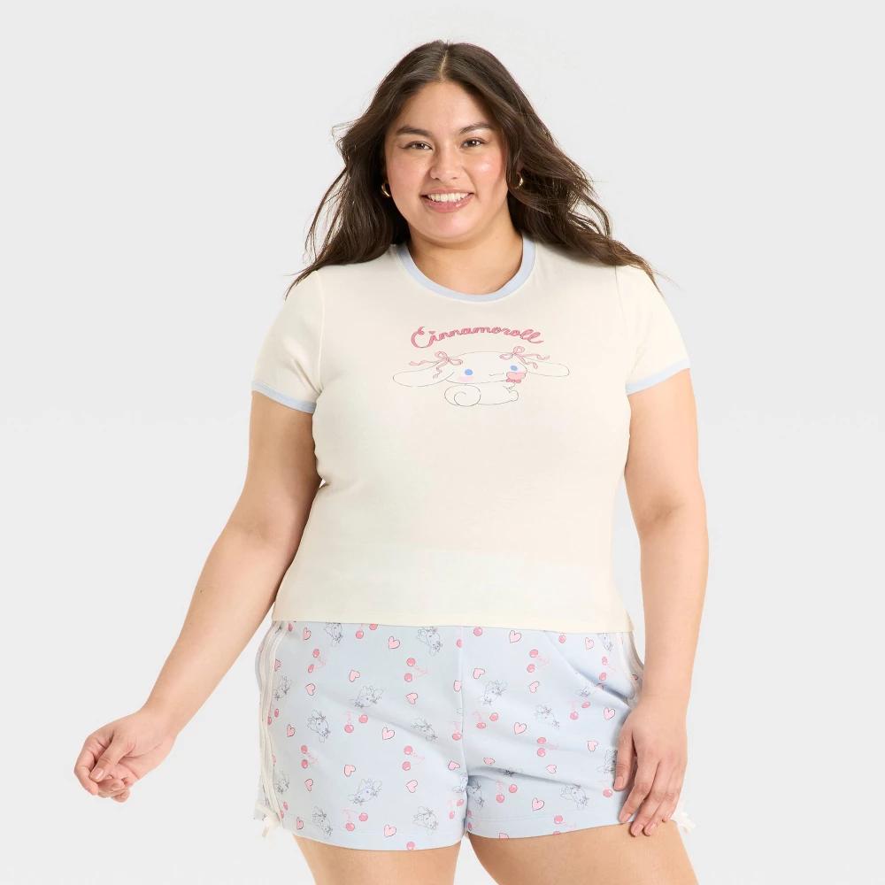 Women's Cinnamoroll Short Sleeve Graphic Baby T-Shirt - Ivory Product Image