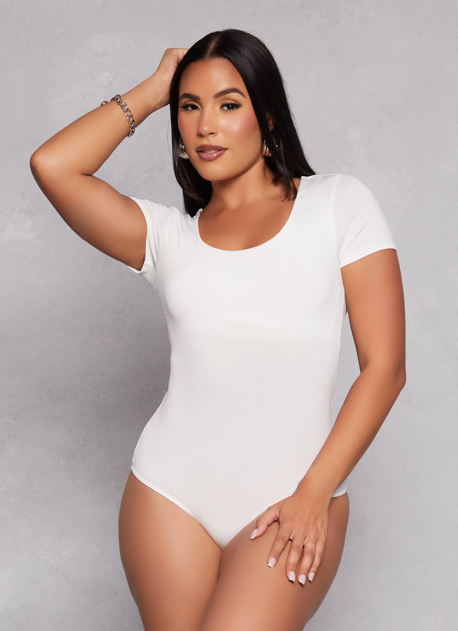 Womens Short Sleeve Scoop Neck Bodysuit Product Image