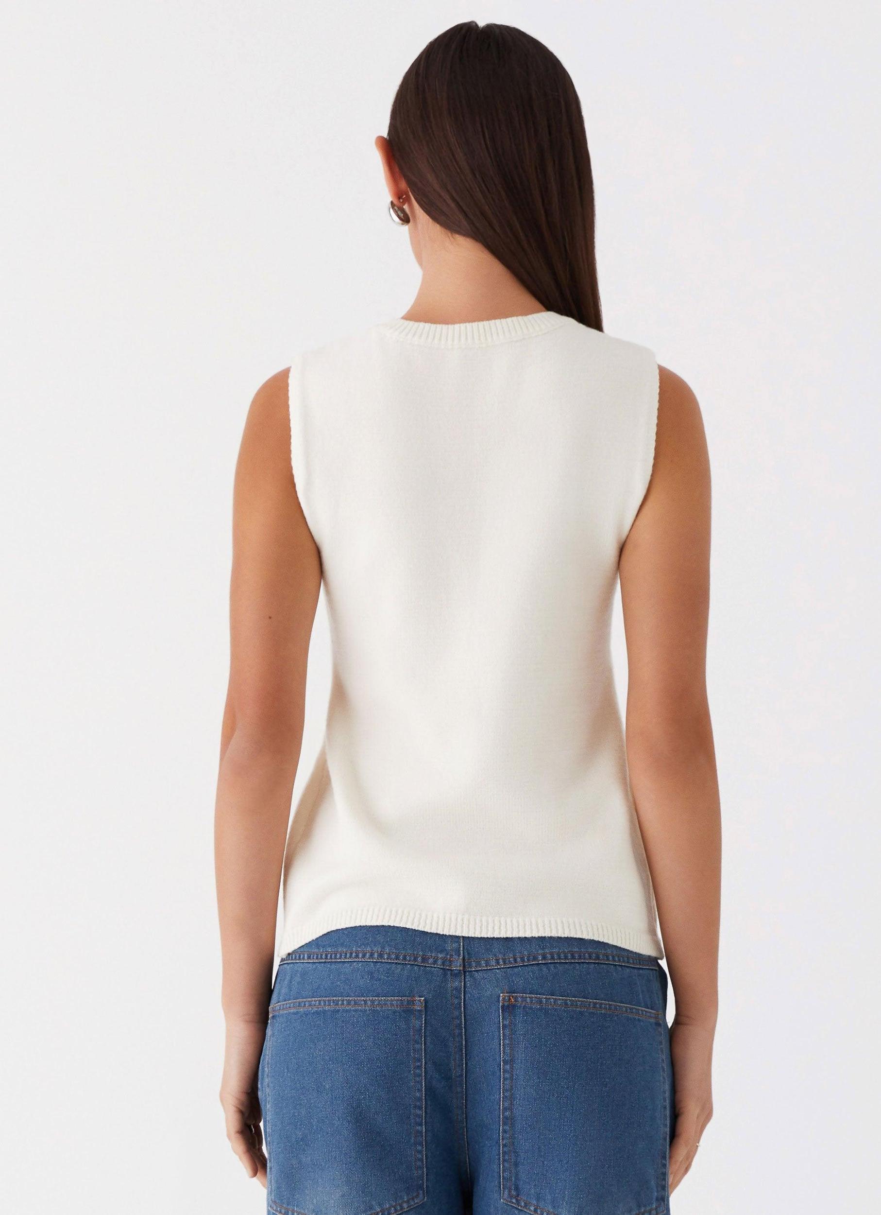 Carey Vest Top - White Product Image