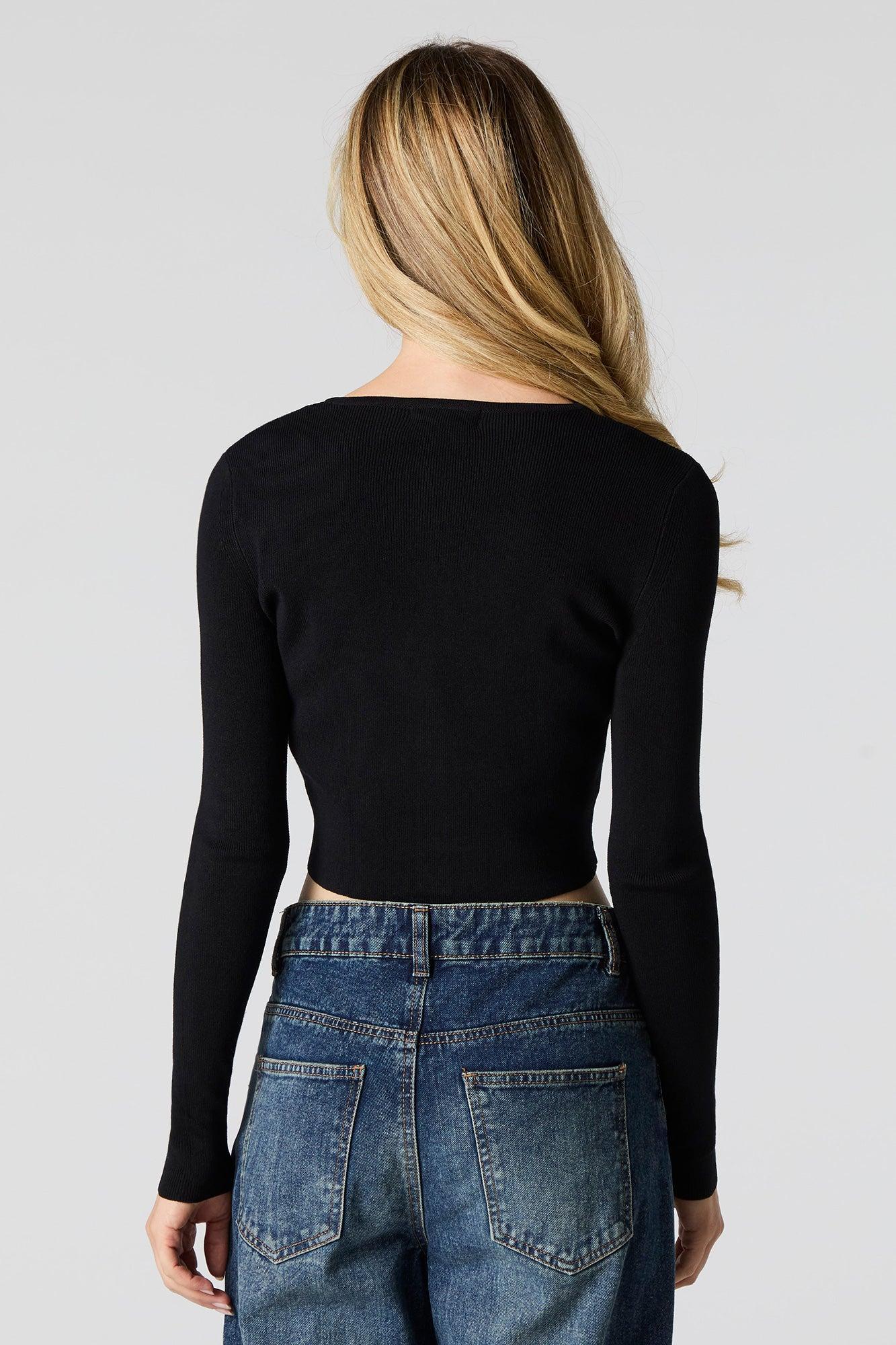 Ribbed Knit Button Front Cardigan Female Product Image
