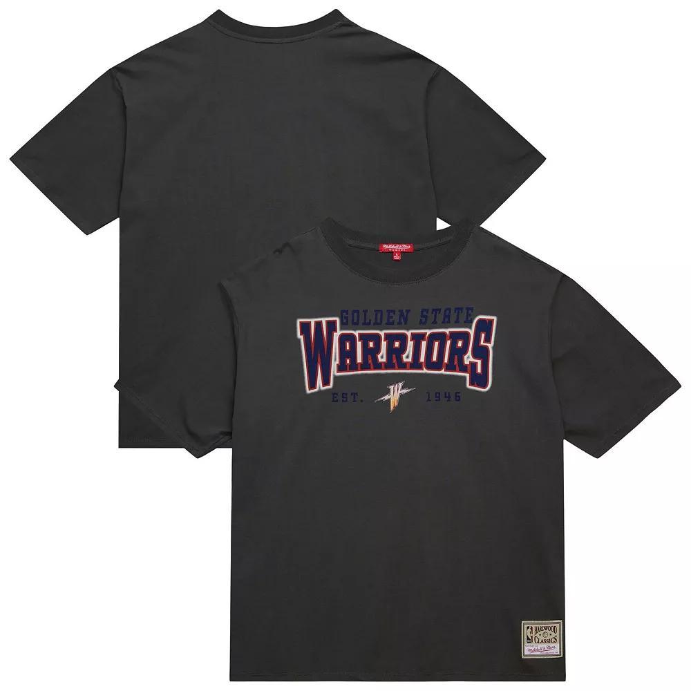 Women's Mitchell & Ness Gray Golden State Warriors Hardwood Classics Oversized Boyfriend T-Shirt, Size: XL, Grey Product Image