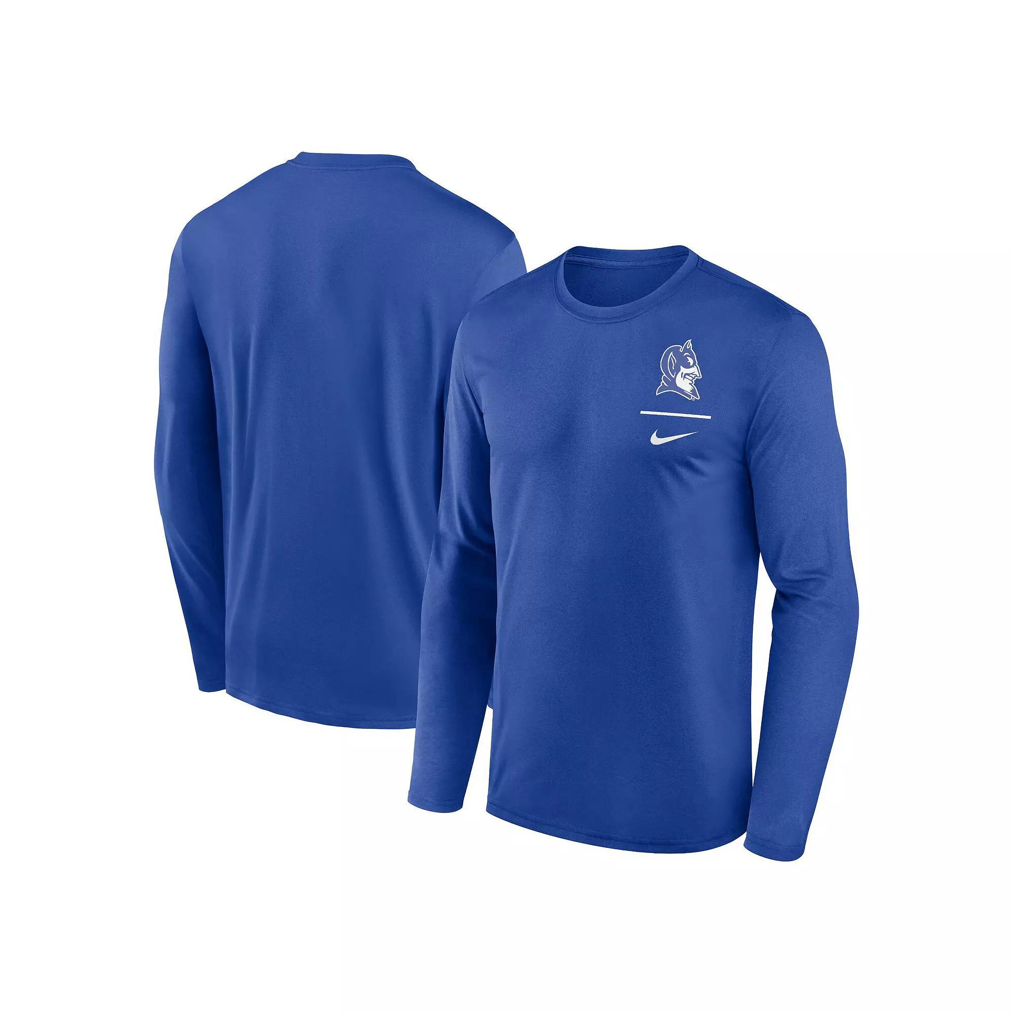 Men's Nike Royal Duke Blue Devils Alternate Logo Lockup Legend Performance Long Sleeve T-Shirt, Size: XL Product Image