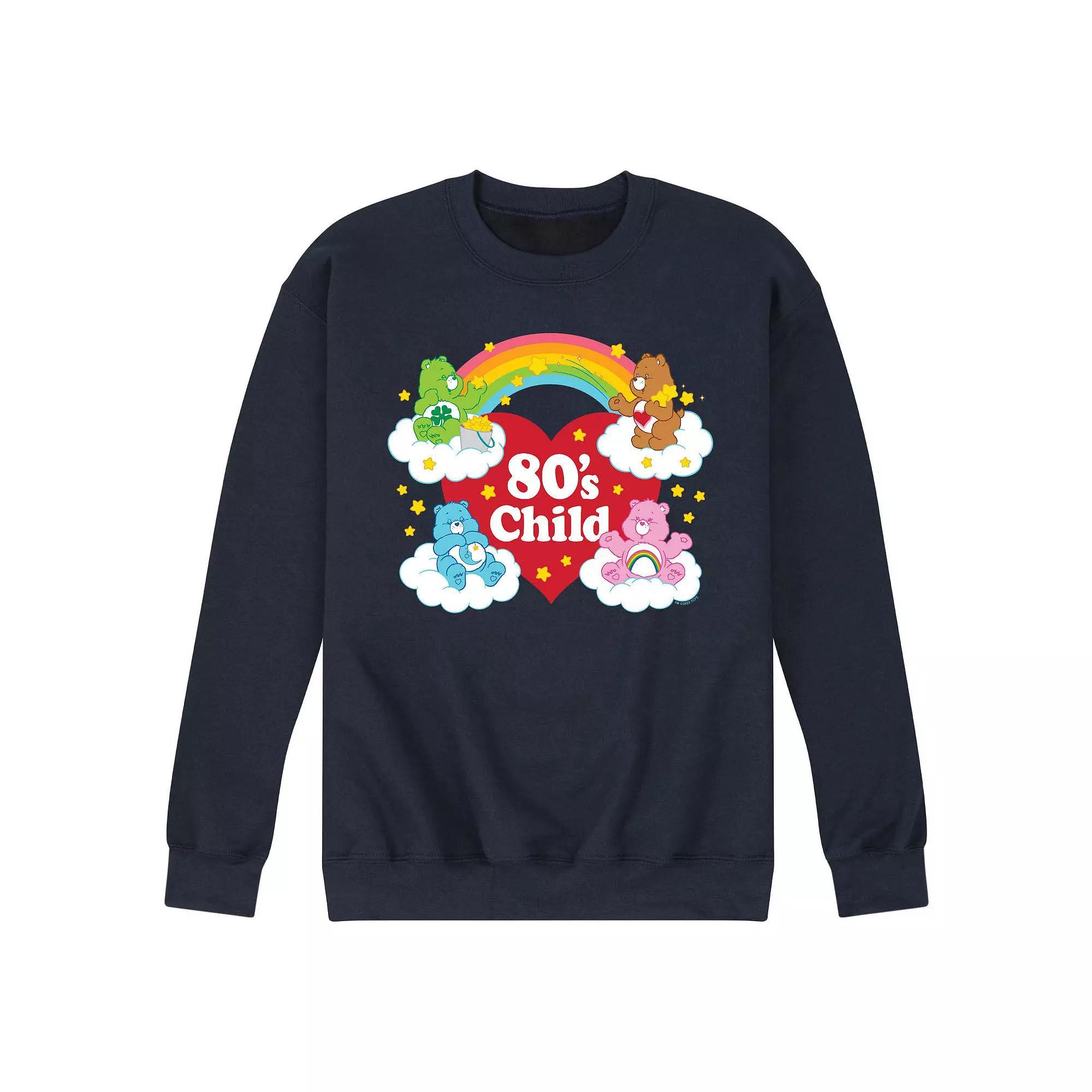 Men's Care Bears 80's Child Fleece Sweatshirt, Size: Medium, Blue Product Image