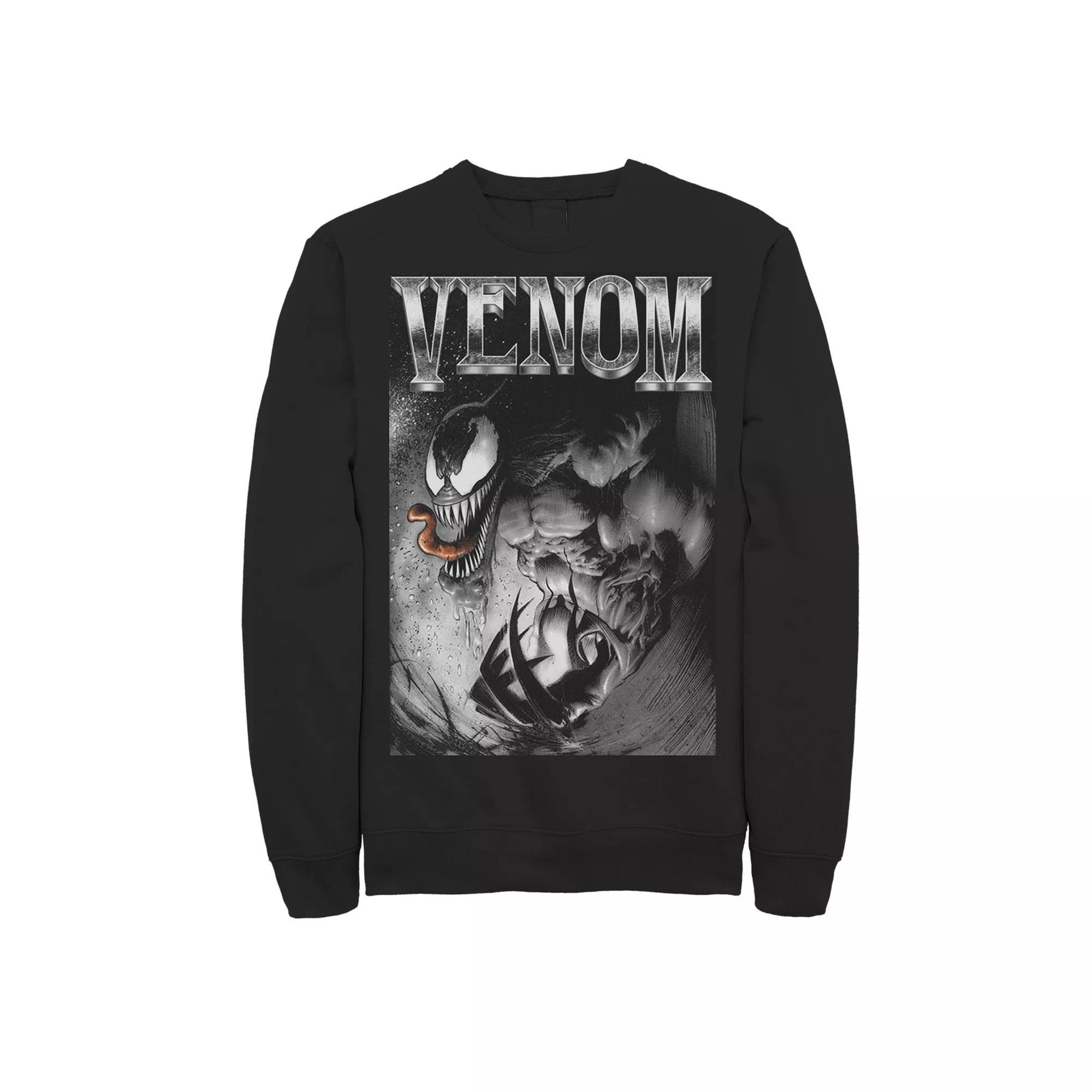 Men's Marvel Venom Salivating Metal Type Fleece, Size: 3XL, Black Product Image