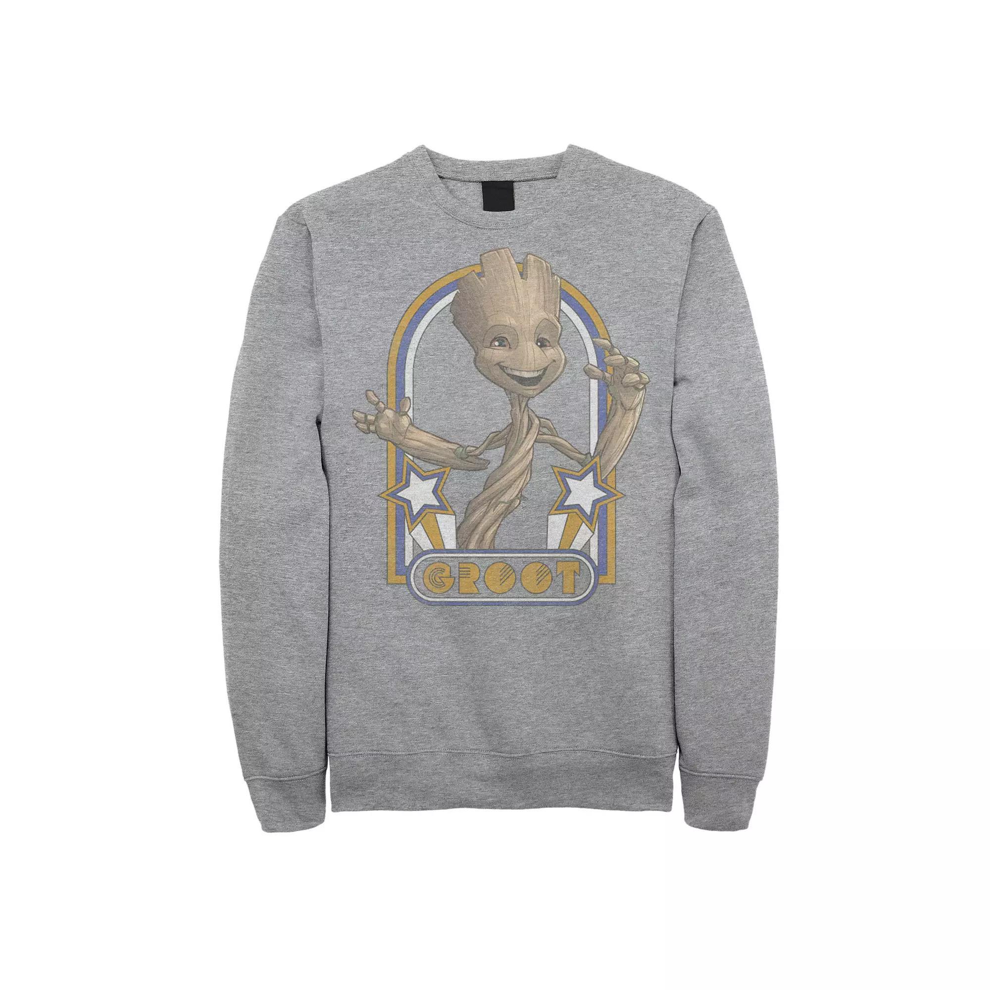 Men's Marvel Guardians of the Galaxy "I AM GROOT" Sweatshirt, Size: XL, Athletic Grey Product Image